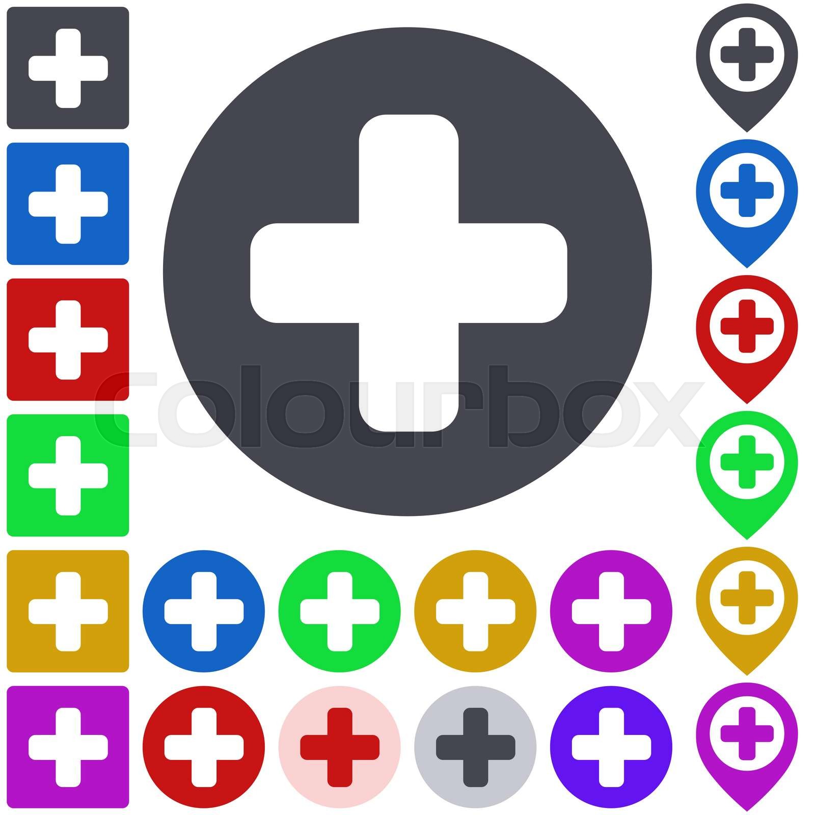 Color plus icon set | Stock vector | Colourbox