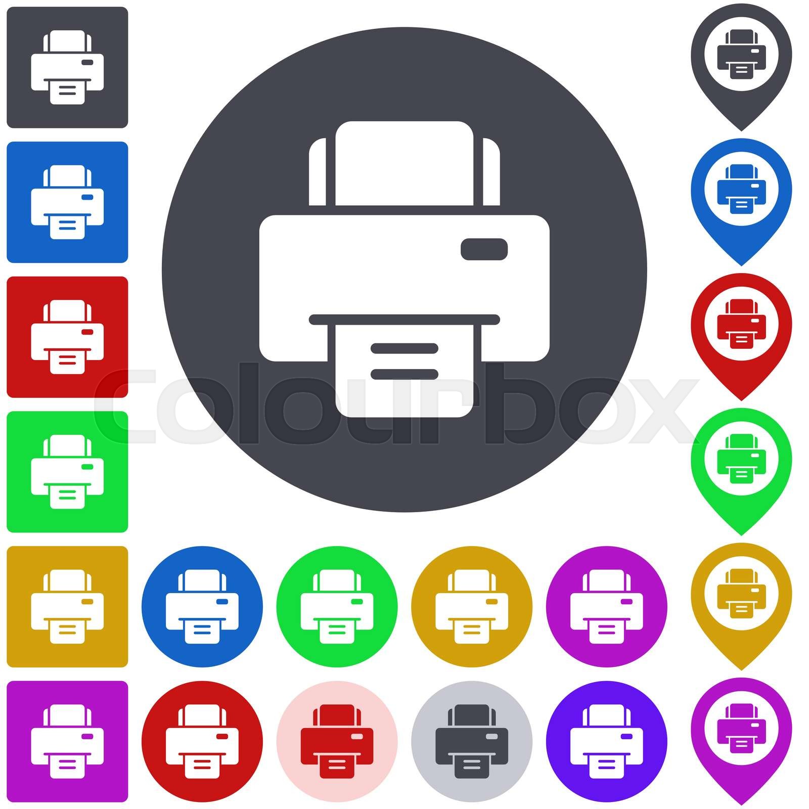 Color printer icon set | Stock vector | Colourbox