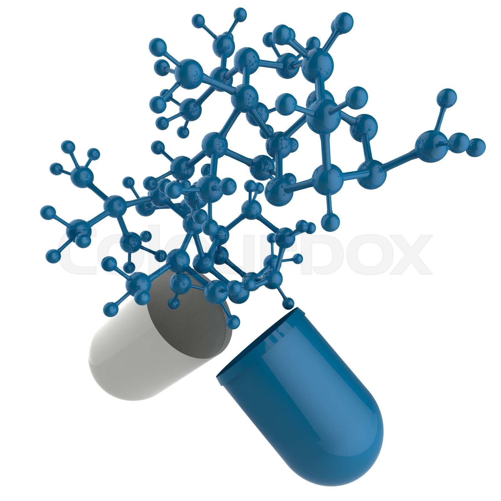 capsule shows molecule | Stock image | Colourbox