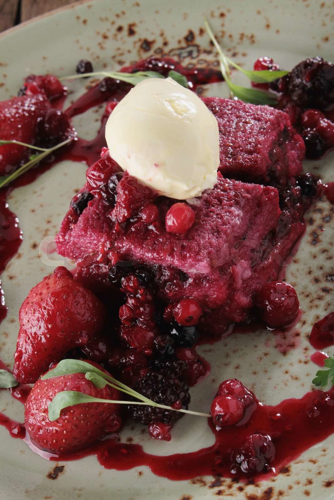 summer fruit pudding Stock image Colourbox