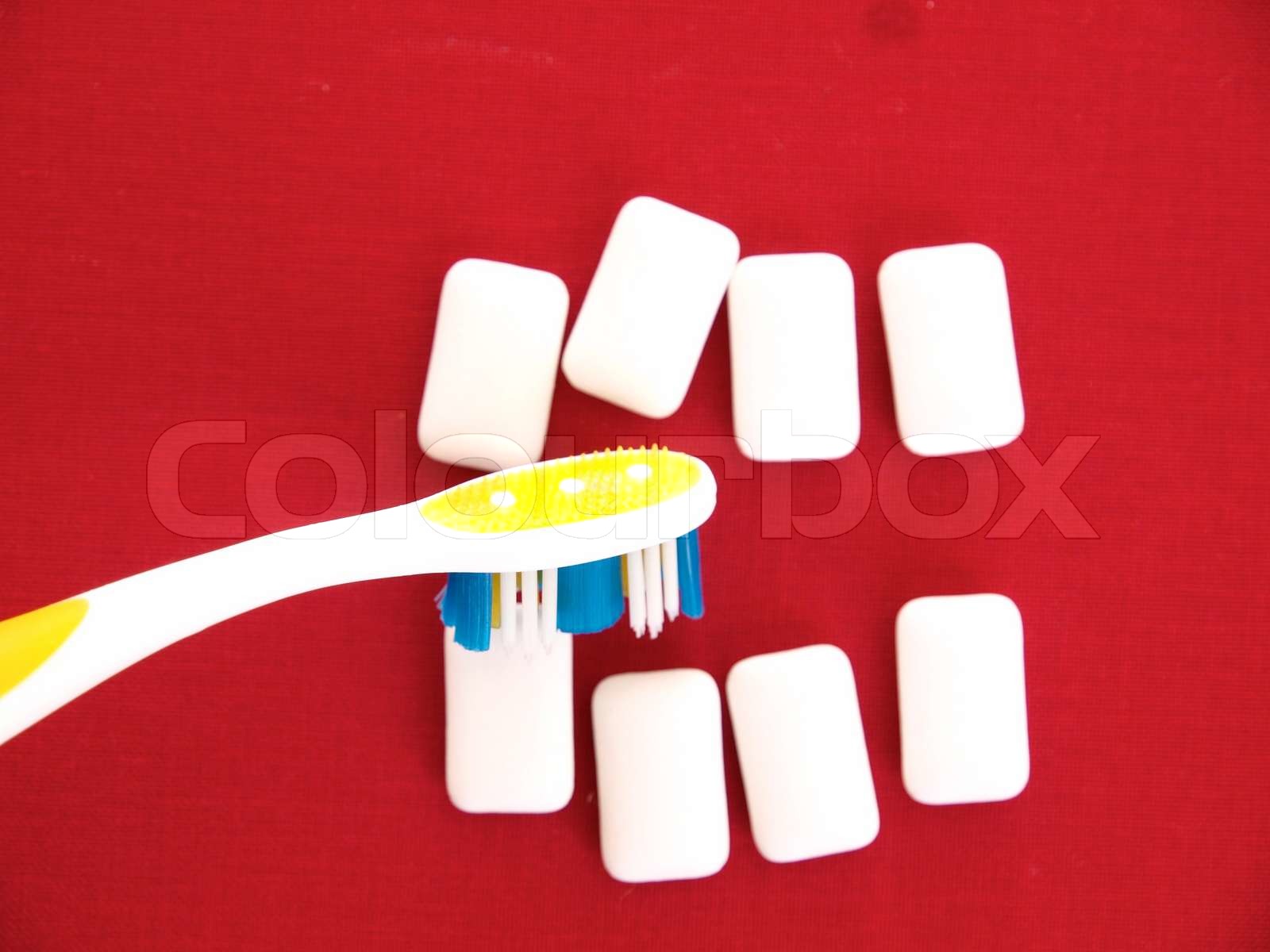 Toothbrush and Chewing Gum Stock image Colourbox