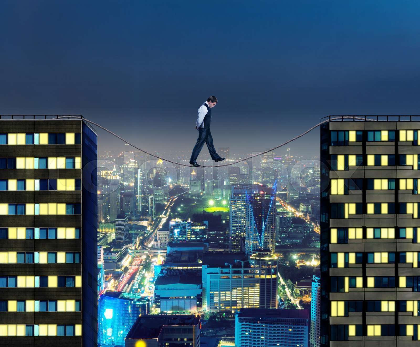 Businessman Thinking Going The Tightrope Stock Image Colourbox Businessman Thinking Going The Tightrope Stock Image Colourbox