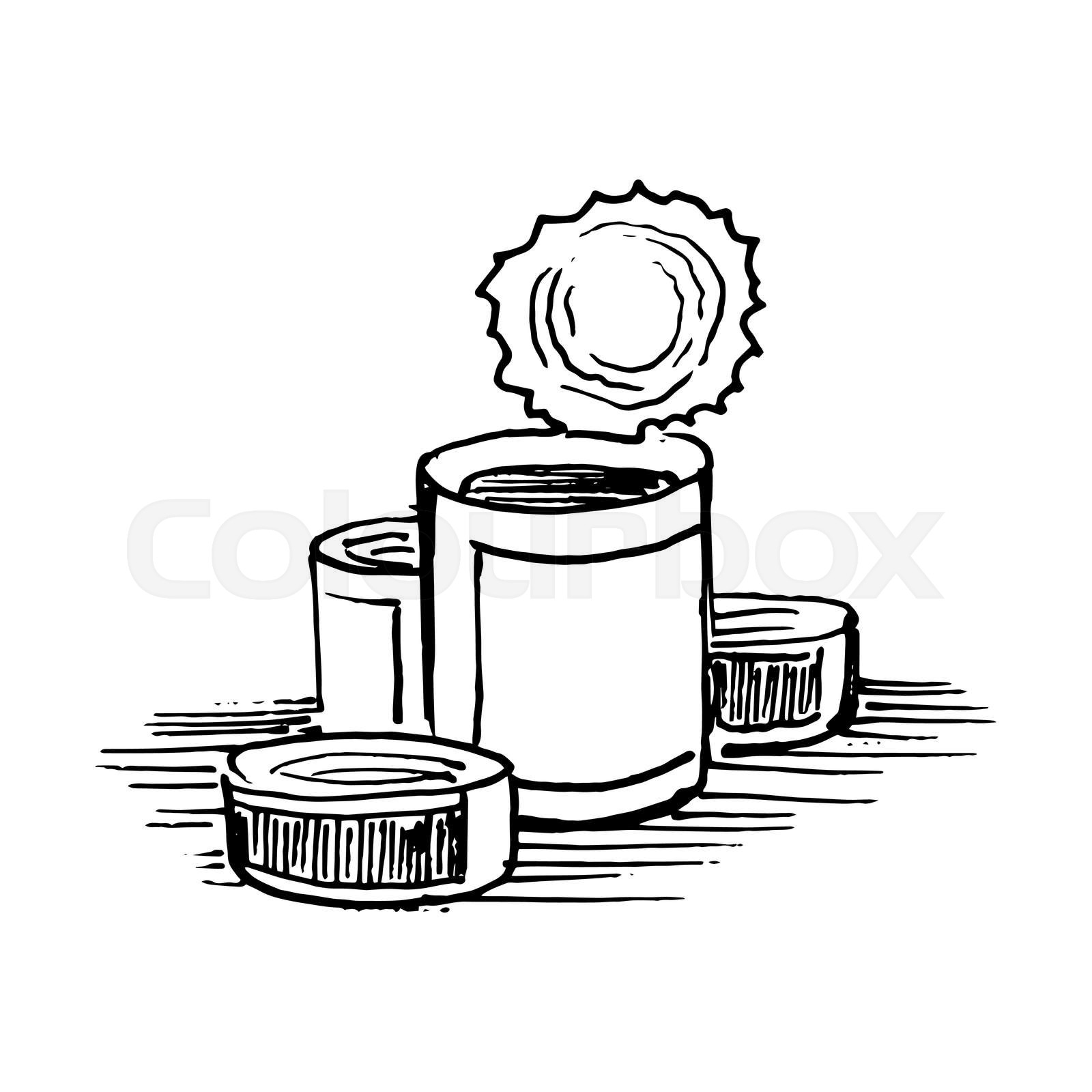 Canned food. Vector illustration isolated on white Stock vector