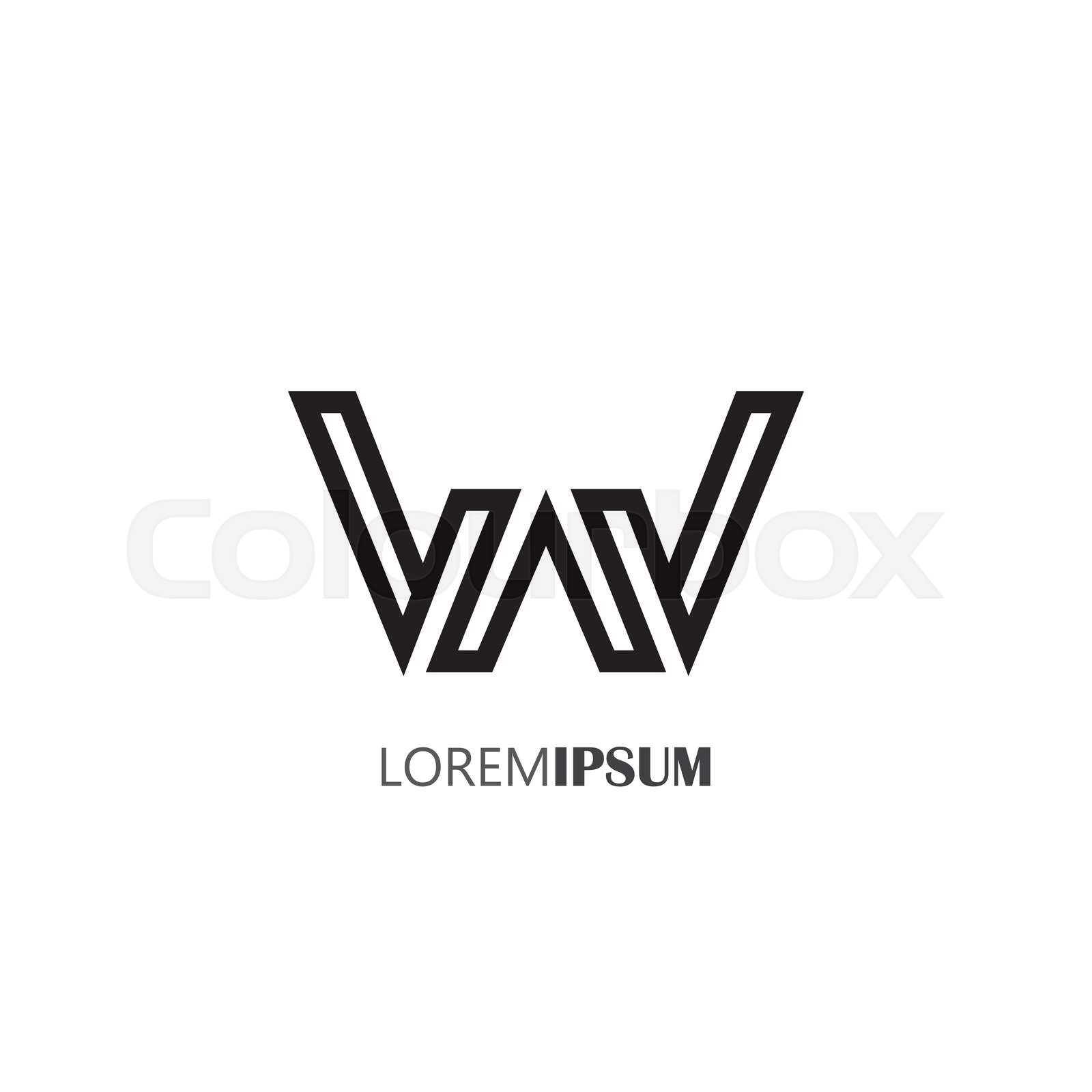 vector logo design icon of creative line alphabet symbol of letter W ...