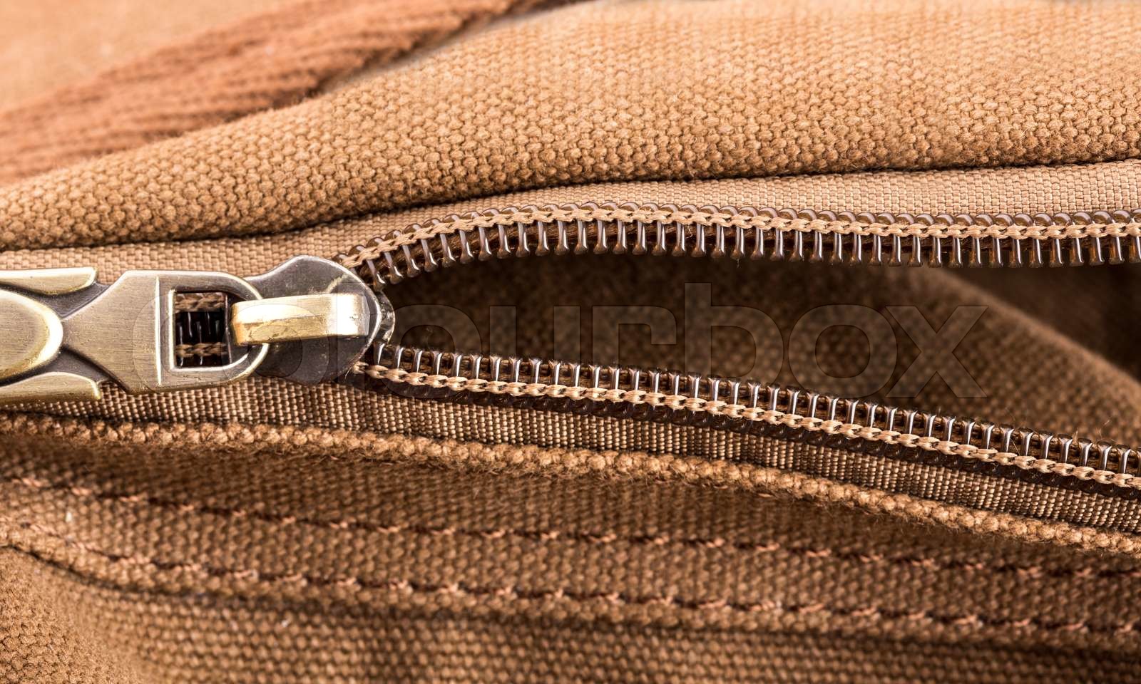 Bag with open zipper Stock image Colourbox