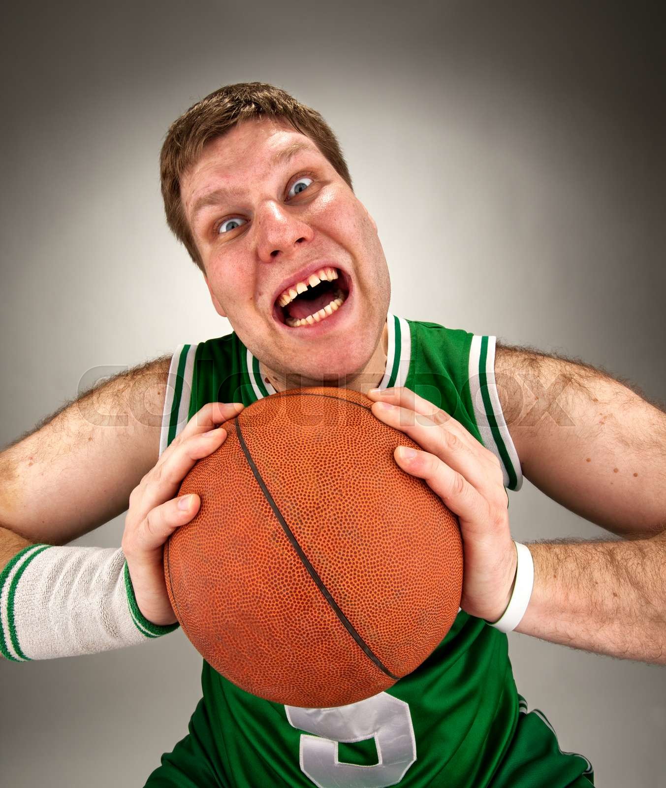 Bizarre basketball player Stock image Colourbox