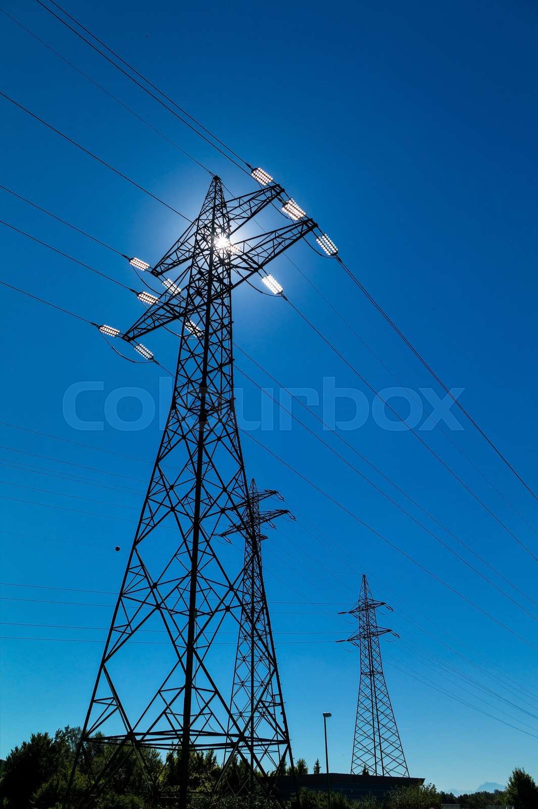pylon against the light | Stock image | Colourbox