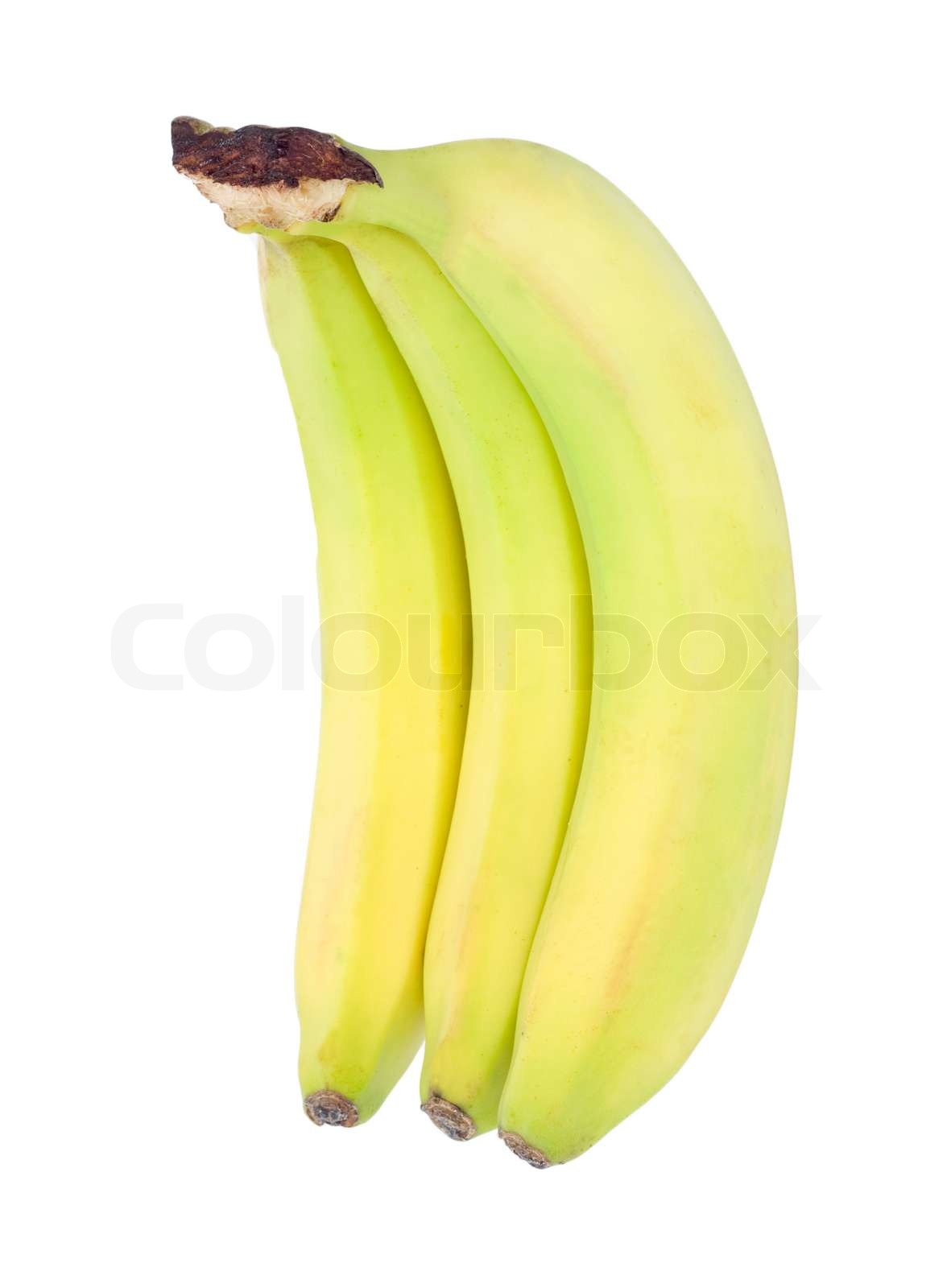 bananer isoleret på hvid baggrund + fritlægning | Stock foto | Colourbox