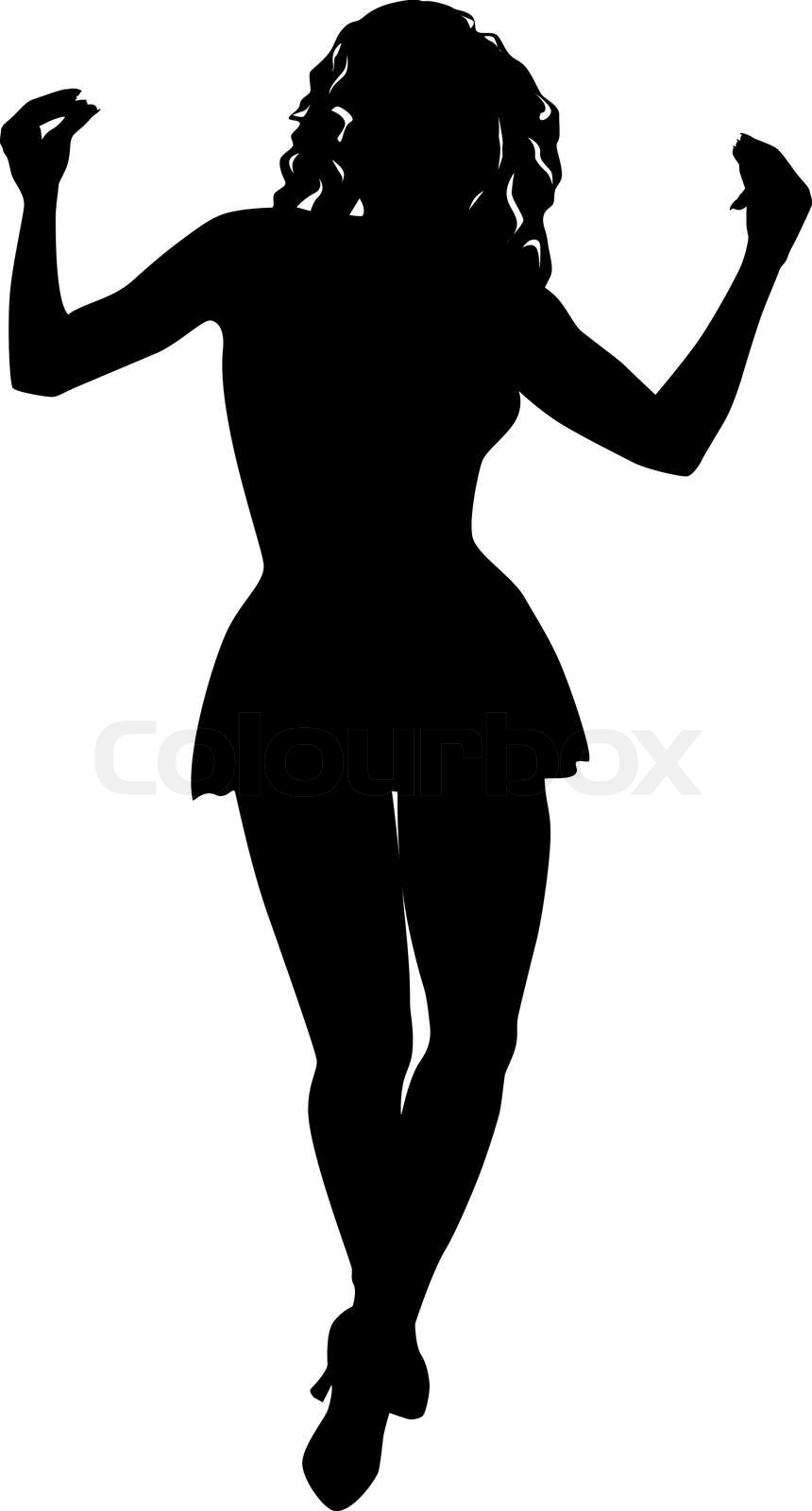 Vector Mädchen Silhouette gegen den weißen Hintergrund | Stock-Vektor