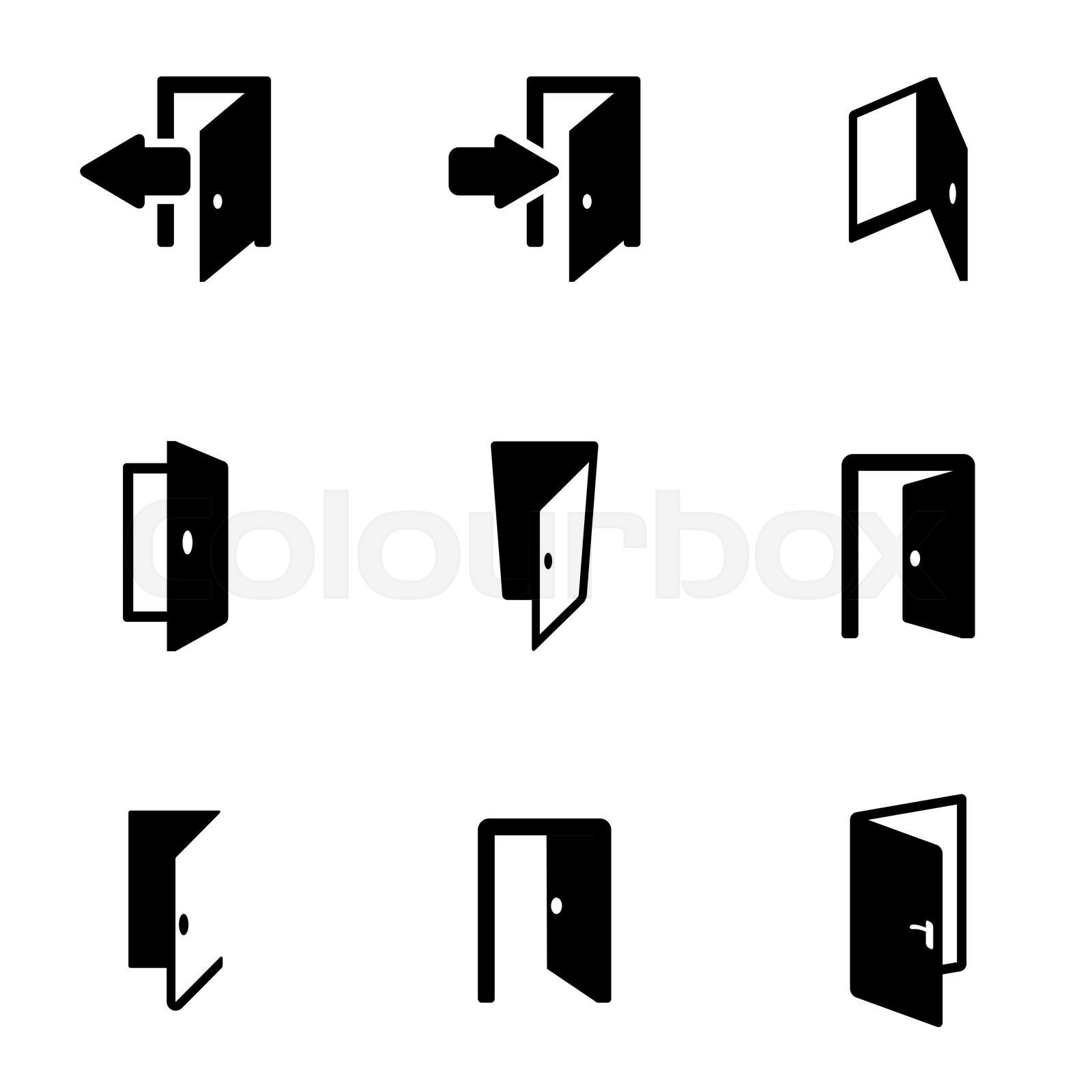 tür, schwarz, icon | Stock-Vektor | Colourbox