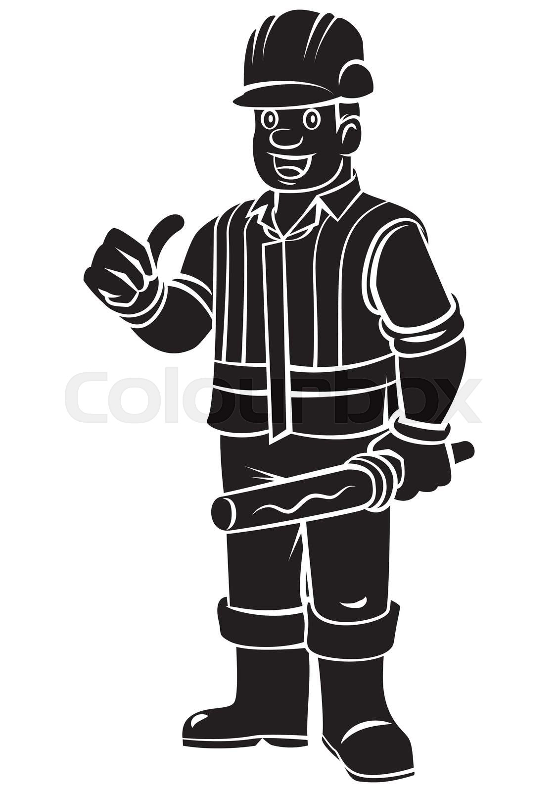 Construction Worker Tattoo Stock Vector Colourbox