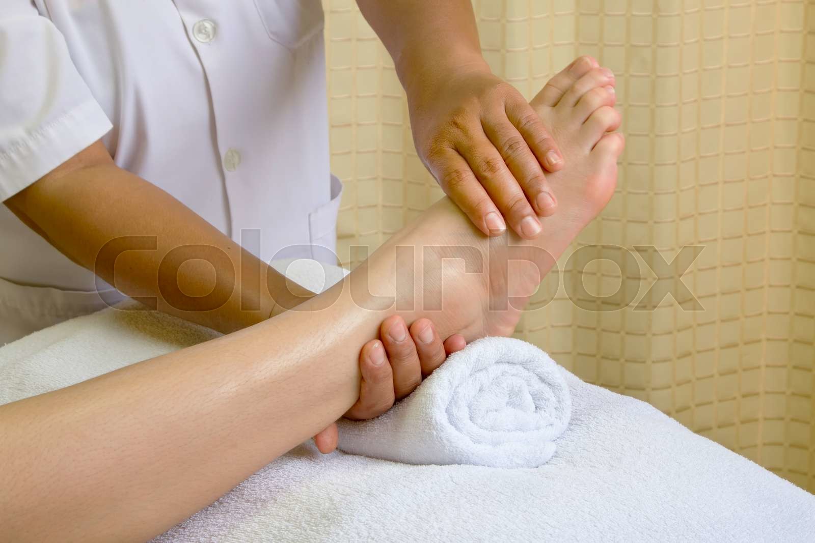 reflexology foot massage, spa foot massage treatment | Stock image ...