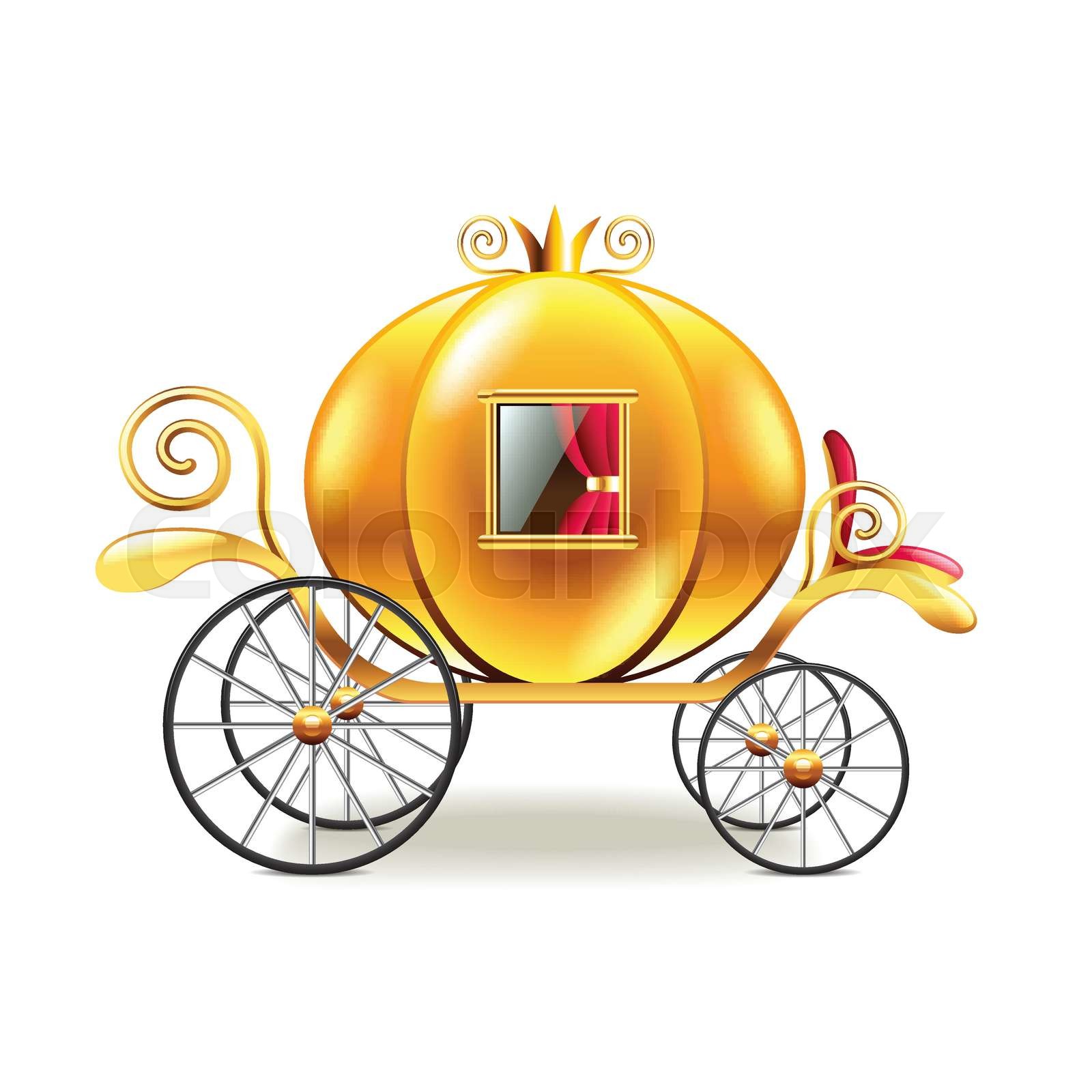 Princess carriage isolated on white vector Stock vector Colourbox
