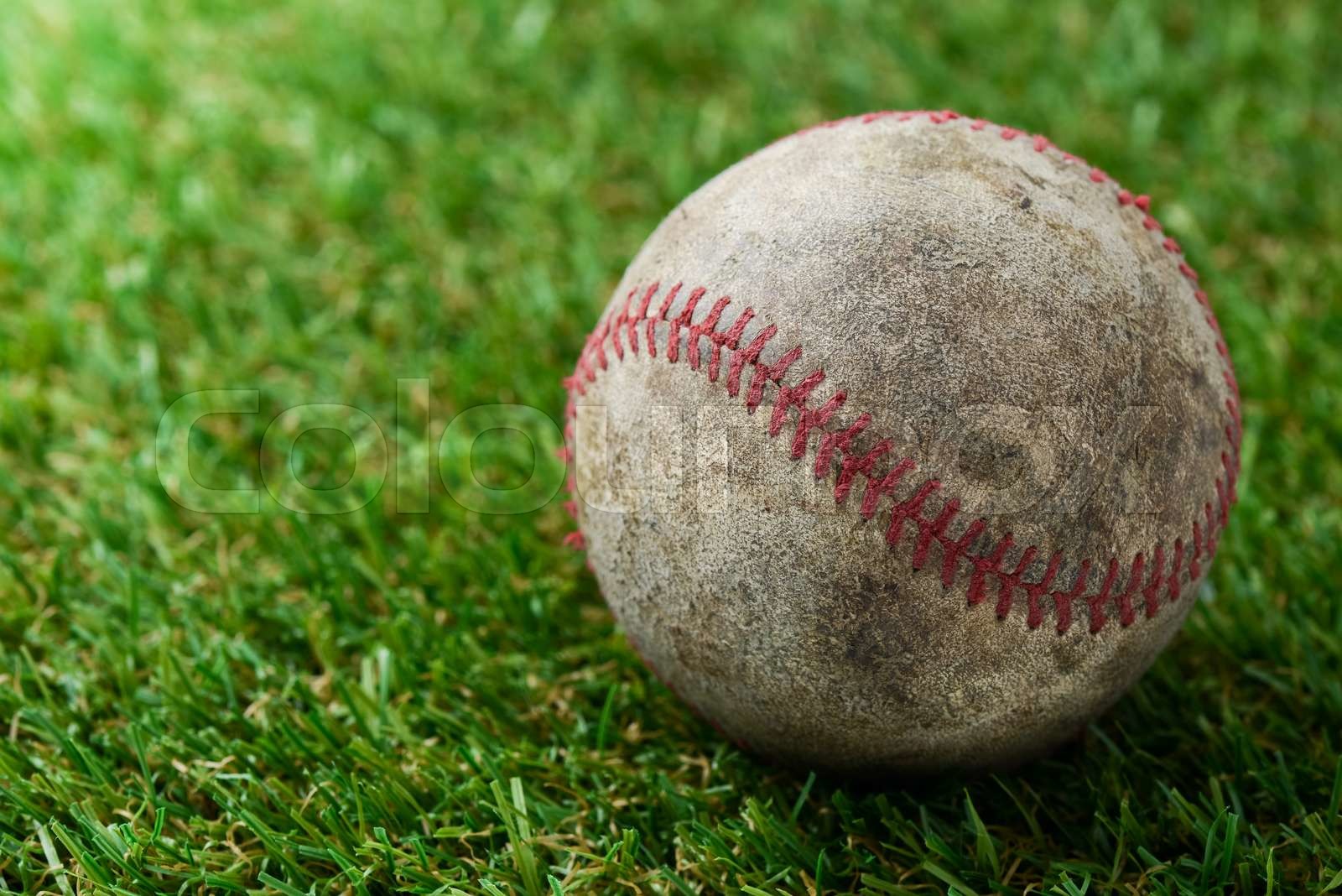 baseball on grass Stock image Colourbox