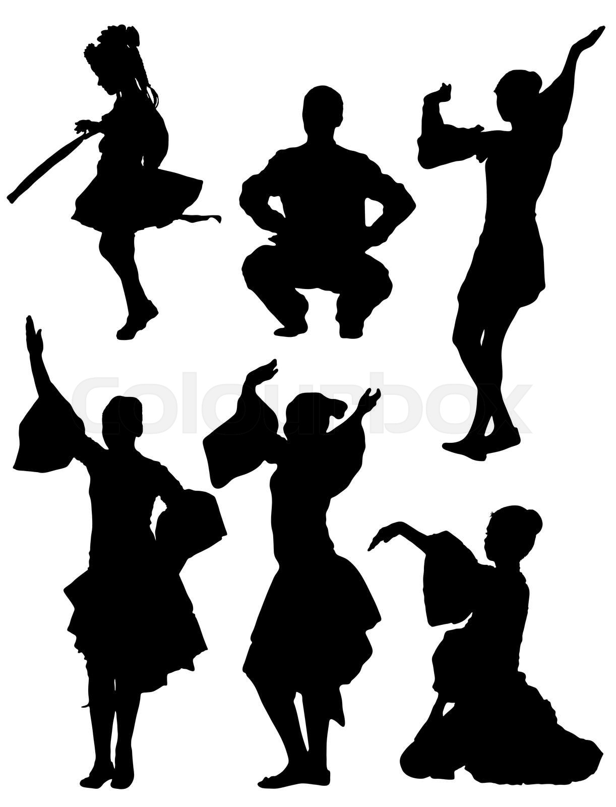 Collection of silhouettes of dancing children | Stock vector | Colourbox
