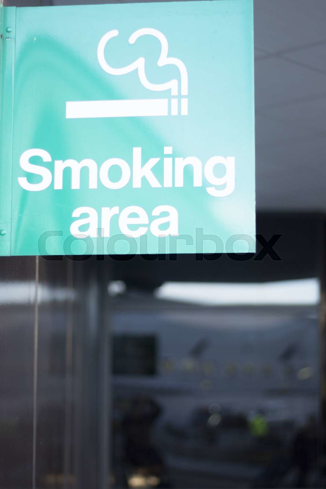 Airport smoking area sign Stock image Colourbox