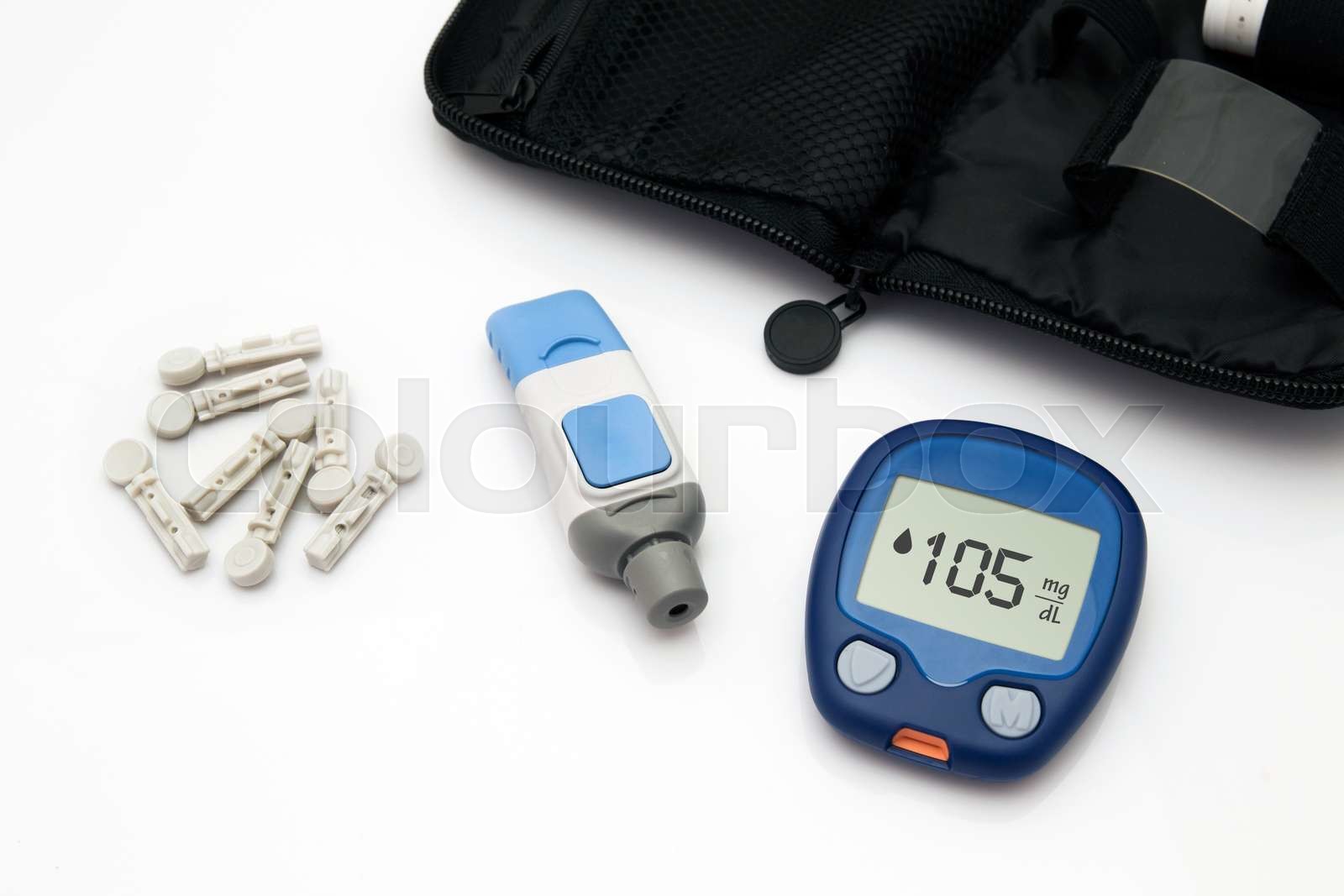 Diabetic test kit Stock image Colourbox
