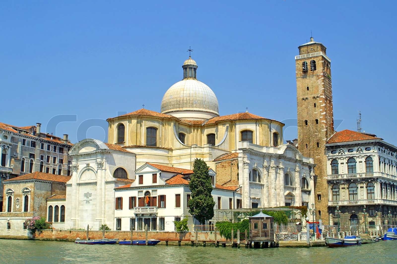 Kirche von San Geremia und Grand Kanal in Venedig, Italien Stock Bild