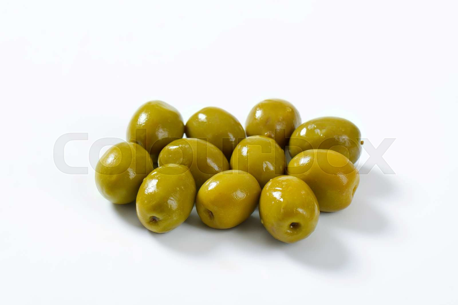 Spanish green olives Stock image Colourbox