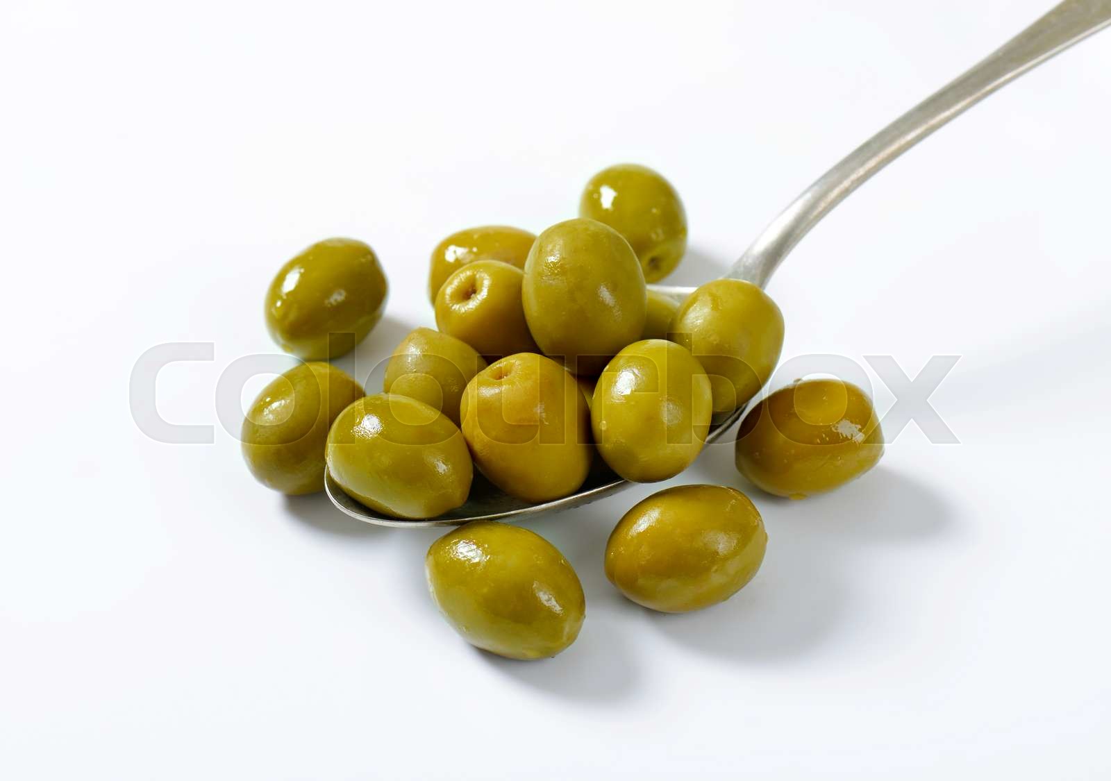 Spanish green olives Stock image Colourbox