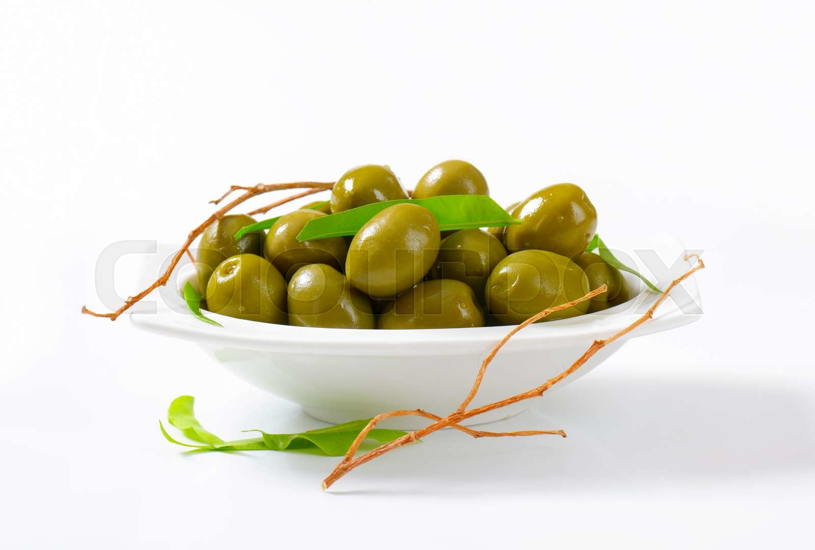 Fresh Green Olives Stock image Colourbox