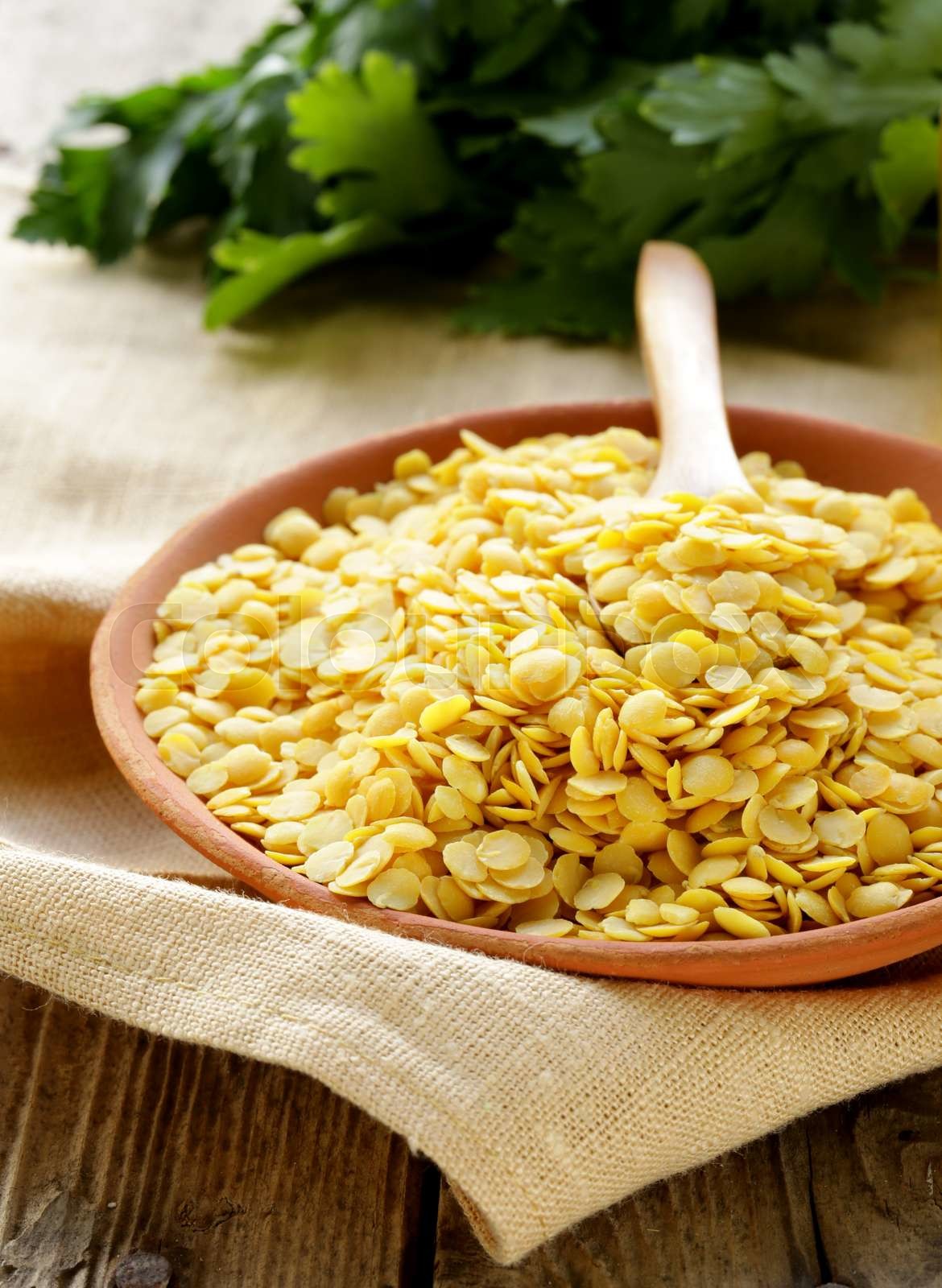 yellow lentils in a bowl | Stock image | Colourbox