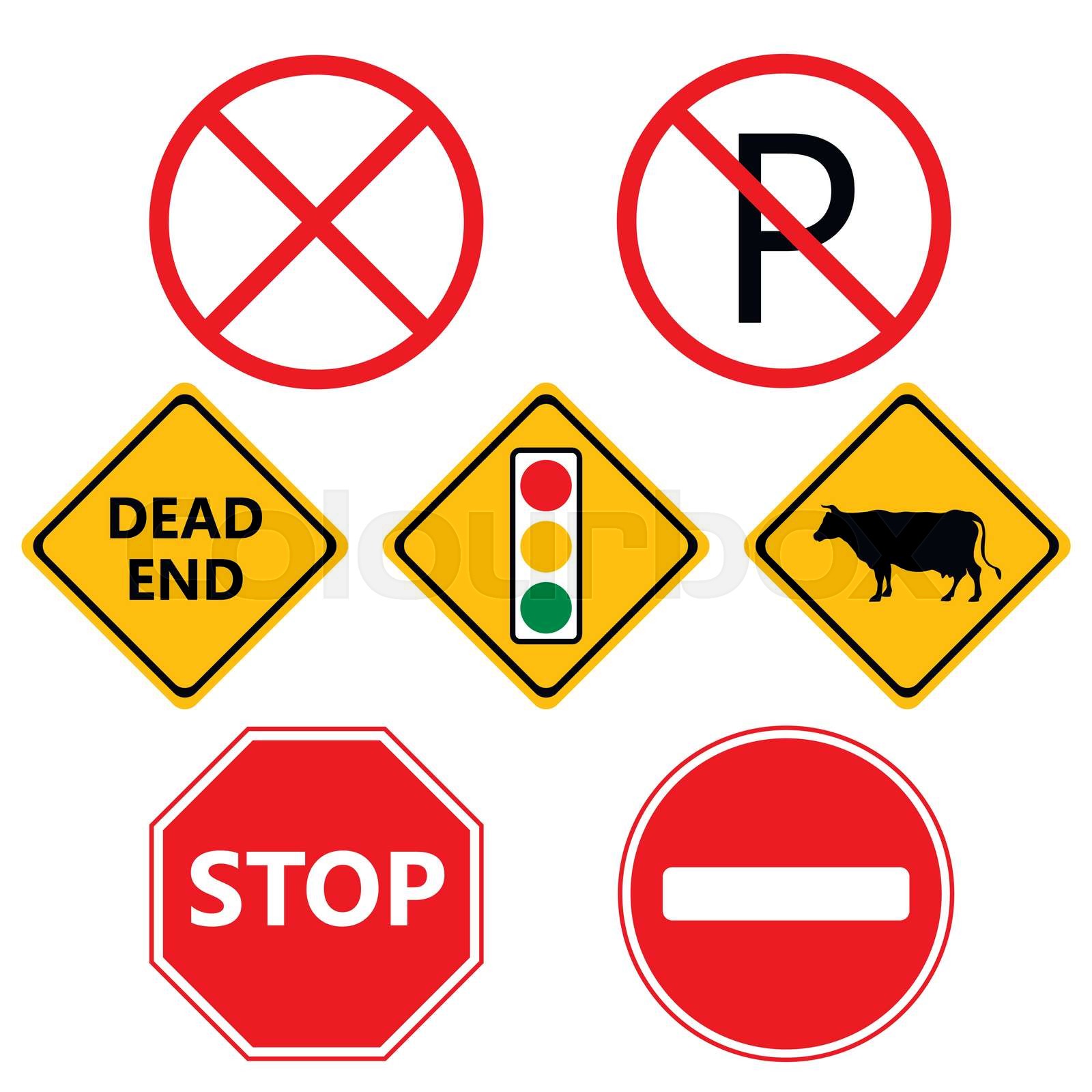 Traffic Laws labels for your product or design Stock vector Colourbox