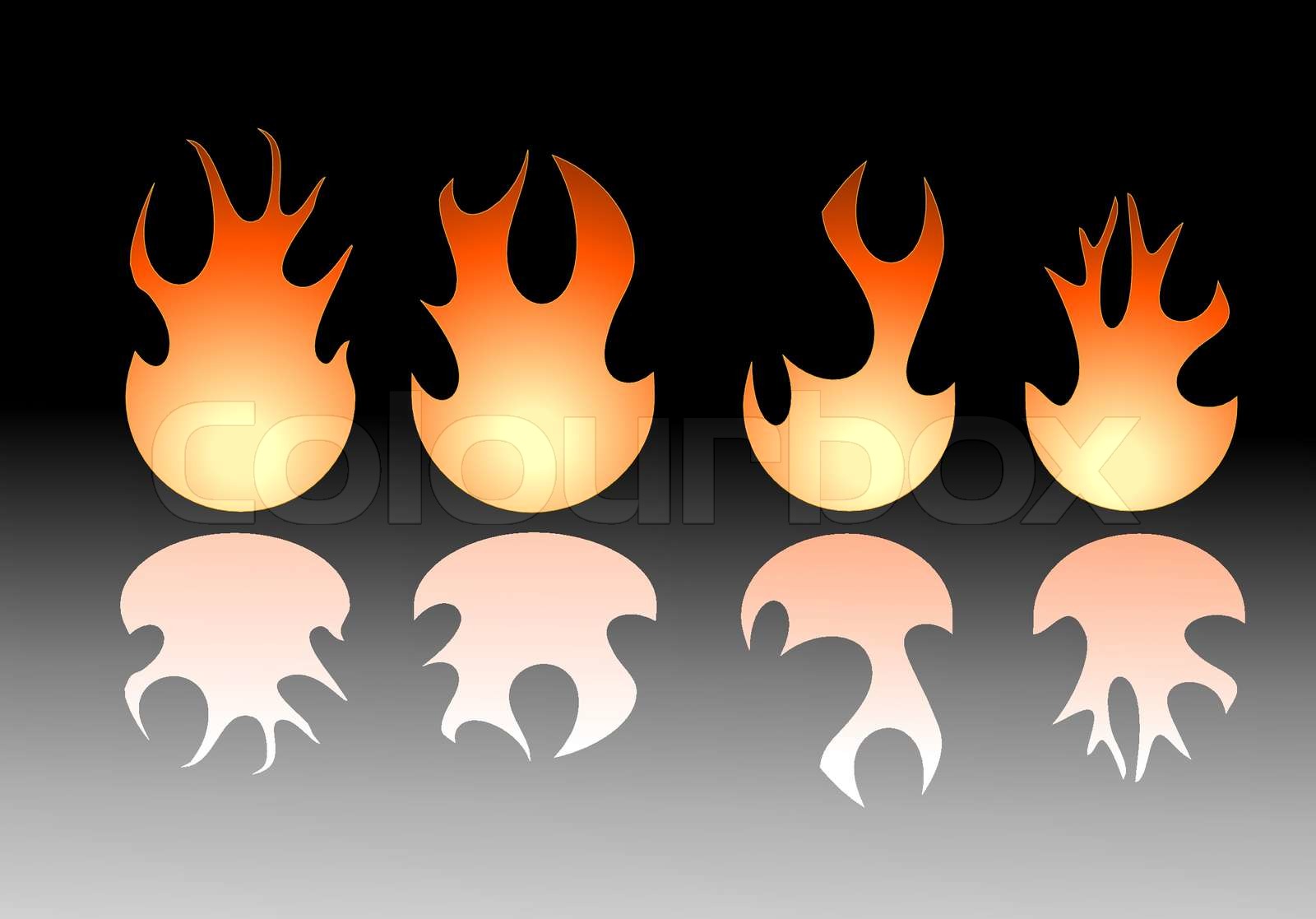 vector fire design elements | Stock vector | Colourbox