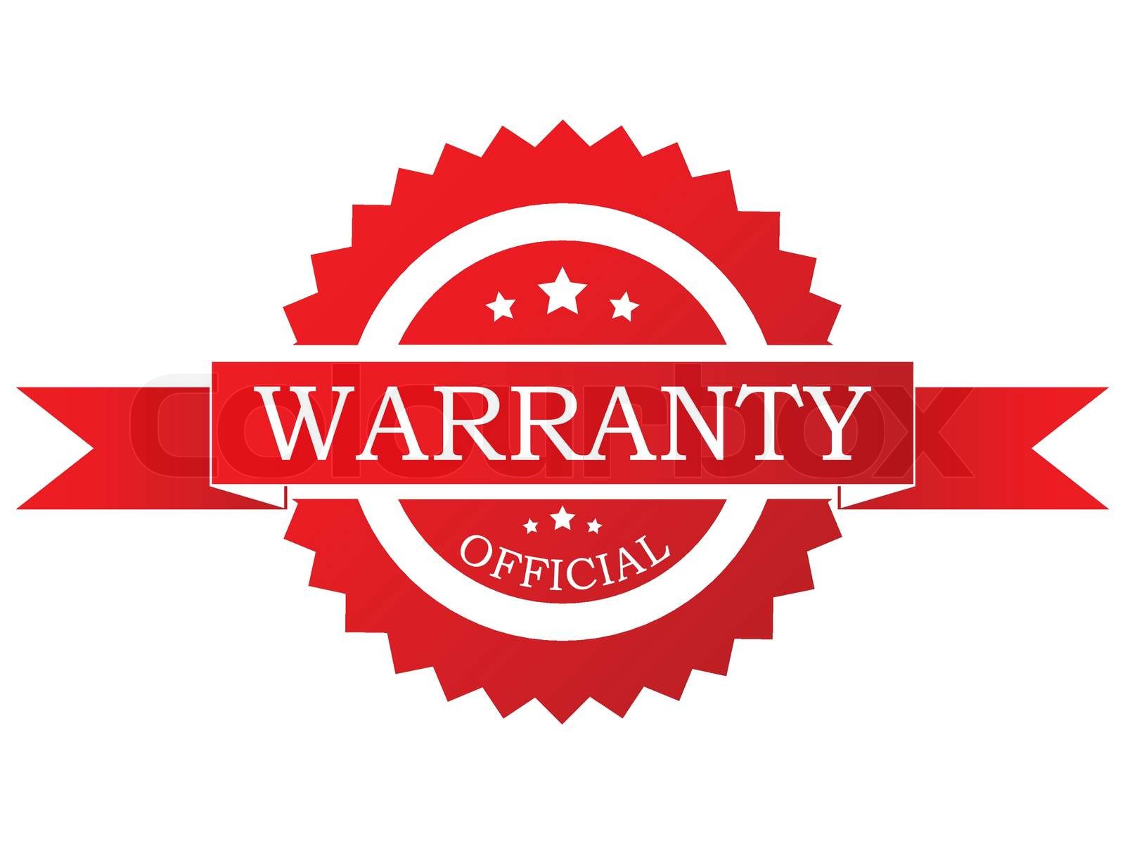 Vector red warranty label | Stock vector | Colourbox
