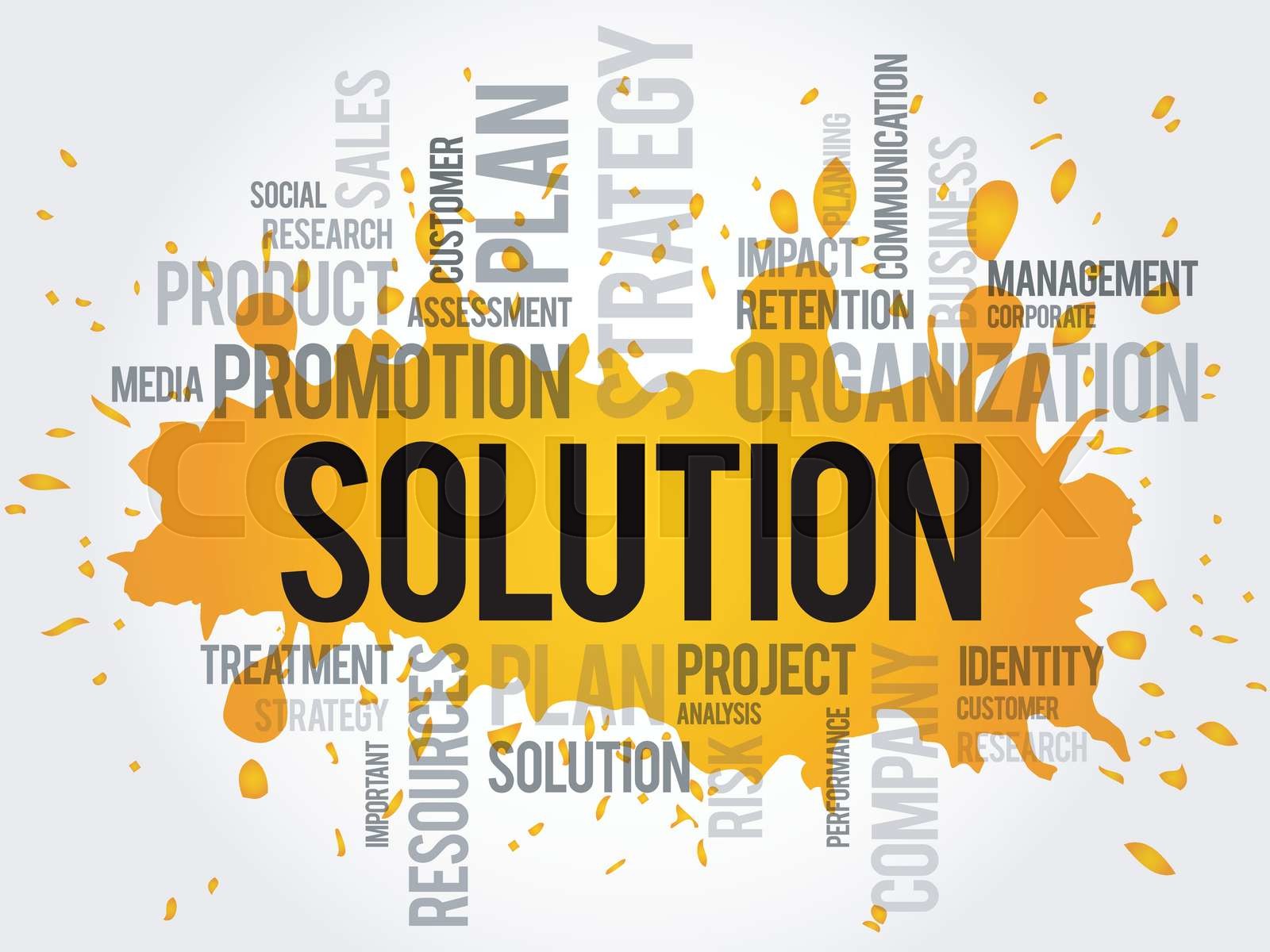 SOLUTION word cloud | Stock vector | Colourbox