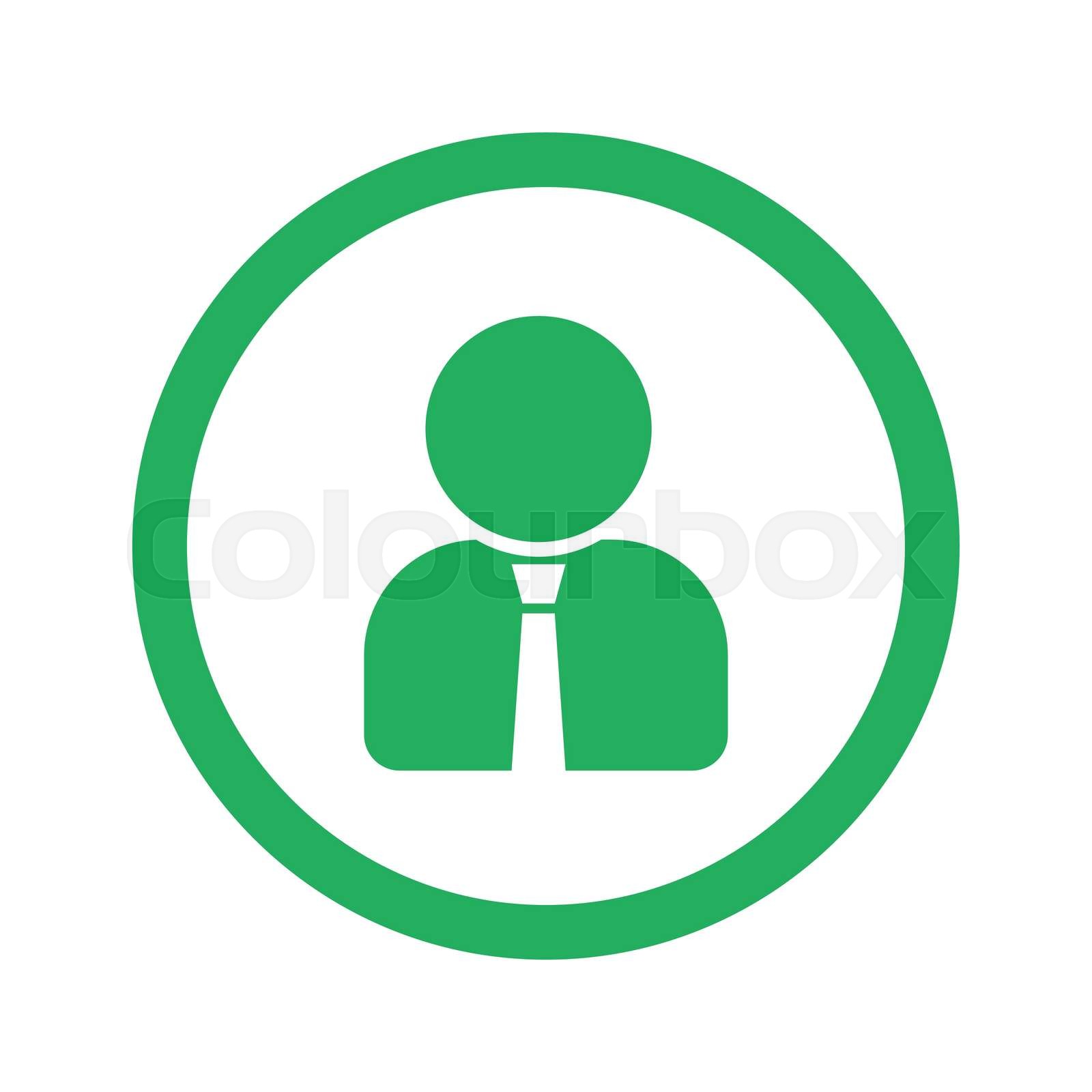 Flat green User Profile icon and green circle Stock vector Colourbox