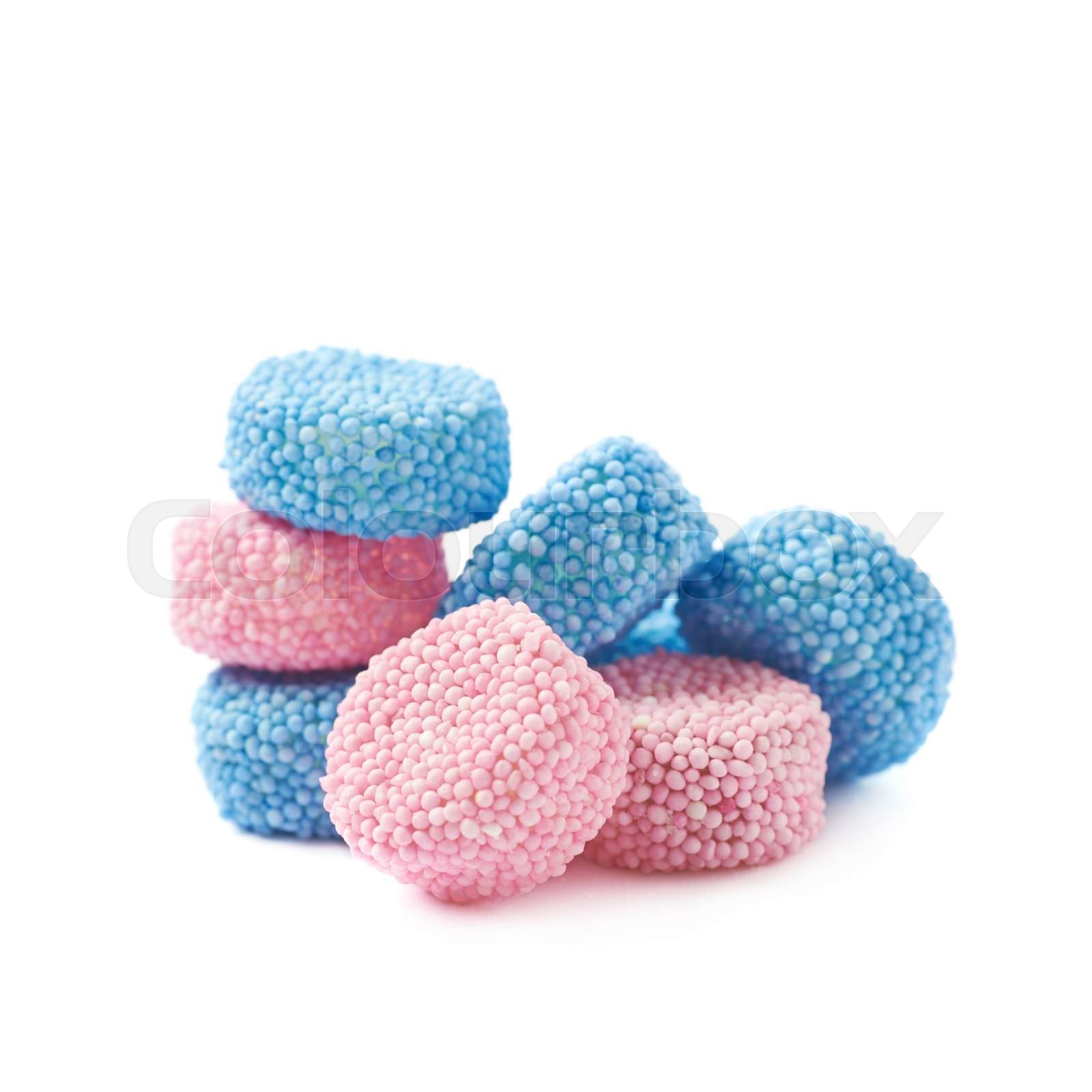 Gelatin based candies isolated Stock image Colourbox