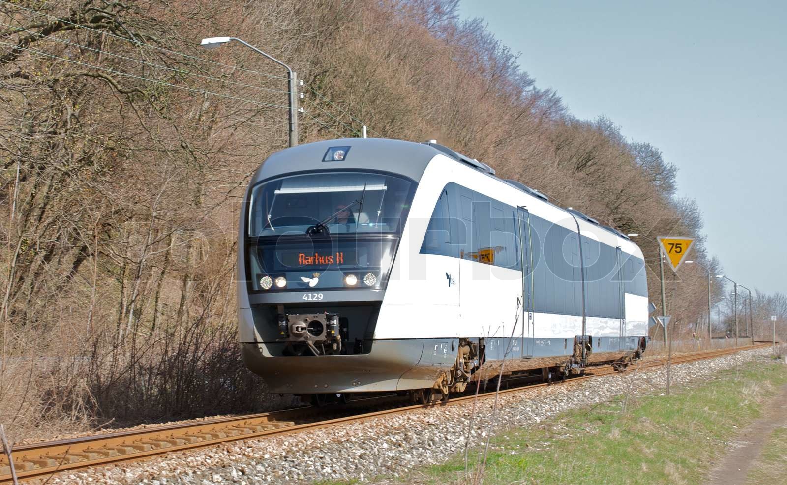 dsb danish train railroad tracks | Stock foto | Colourbox