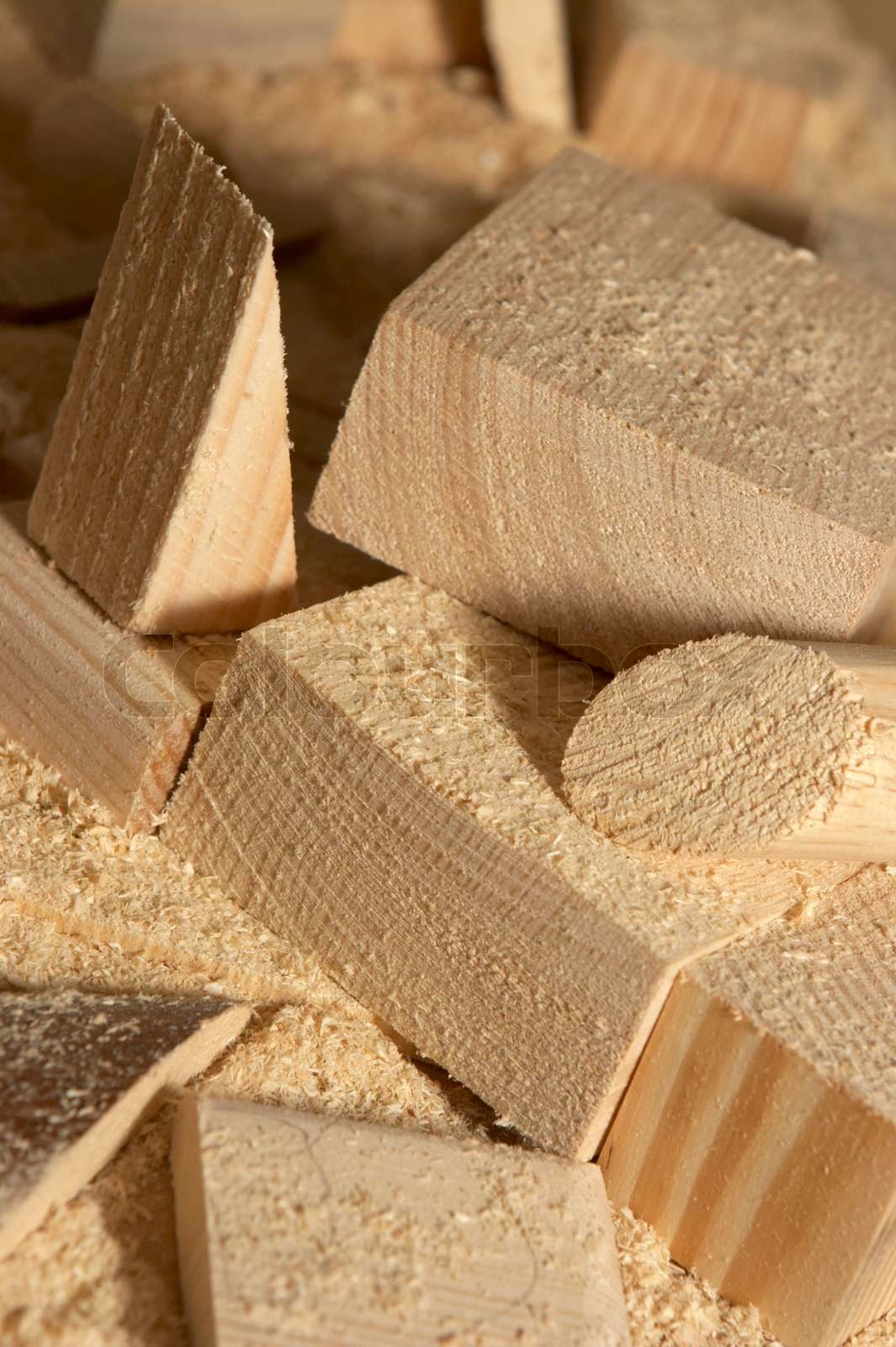 Wood cuttings of different forms | Stock image | Colourbox