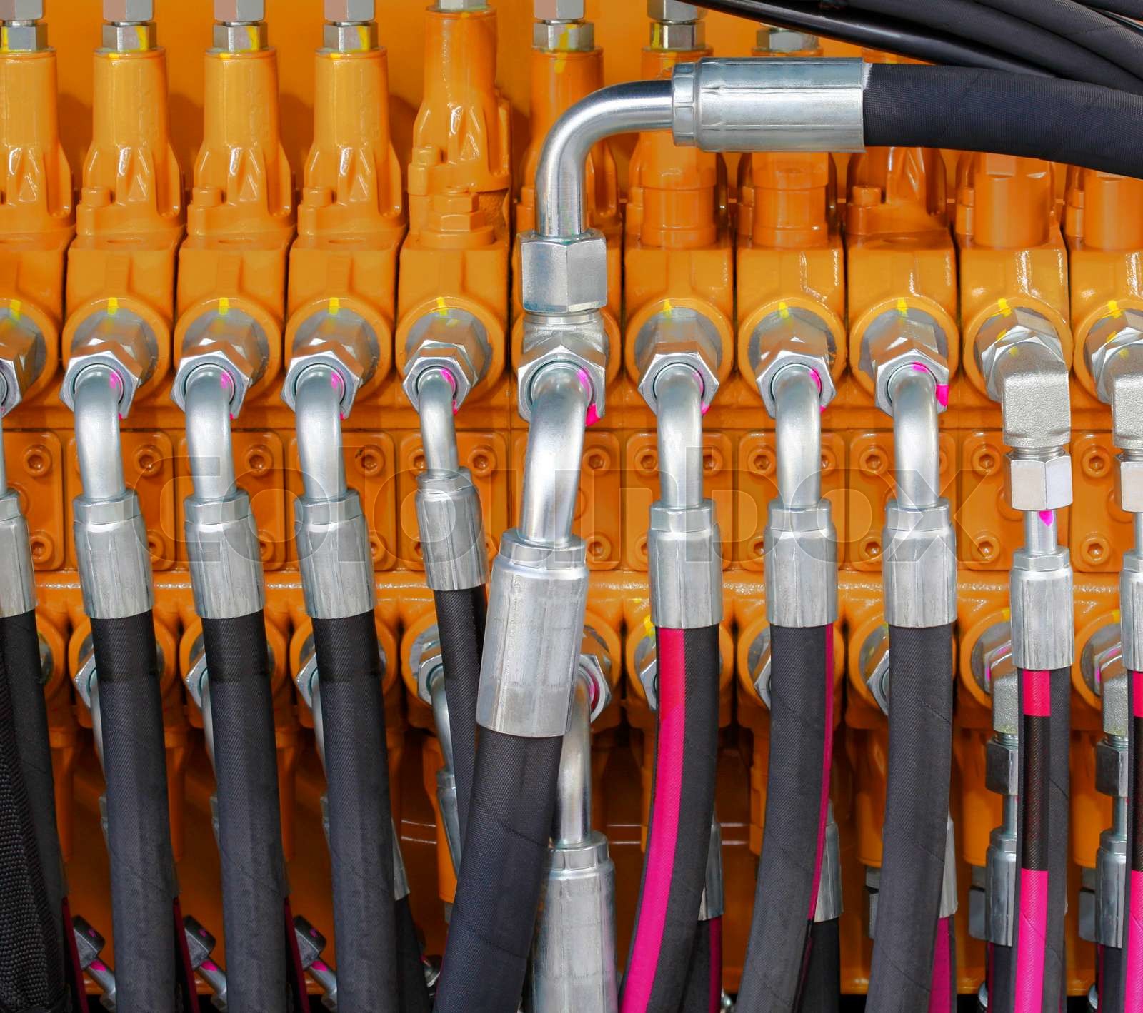 Hydraulic Hoses Stock image Colourbox