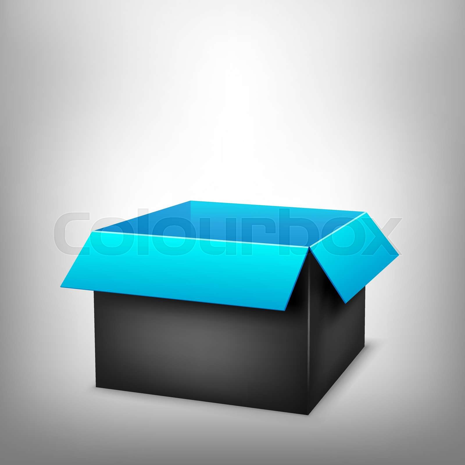 3D black blue box | Stock vector | Colourbox
