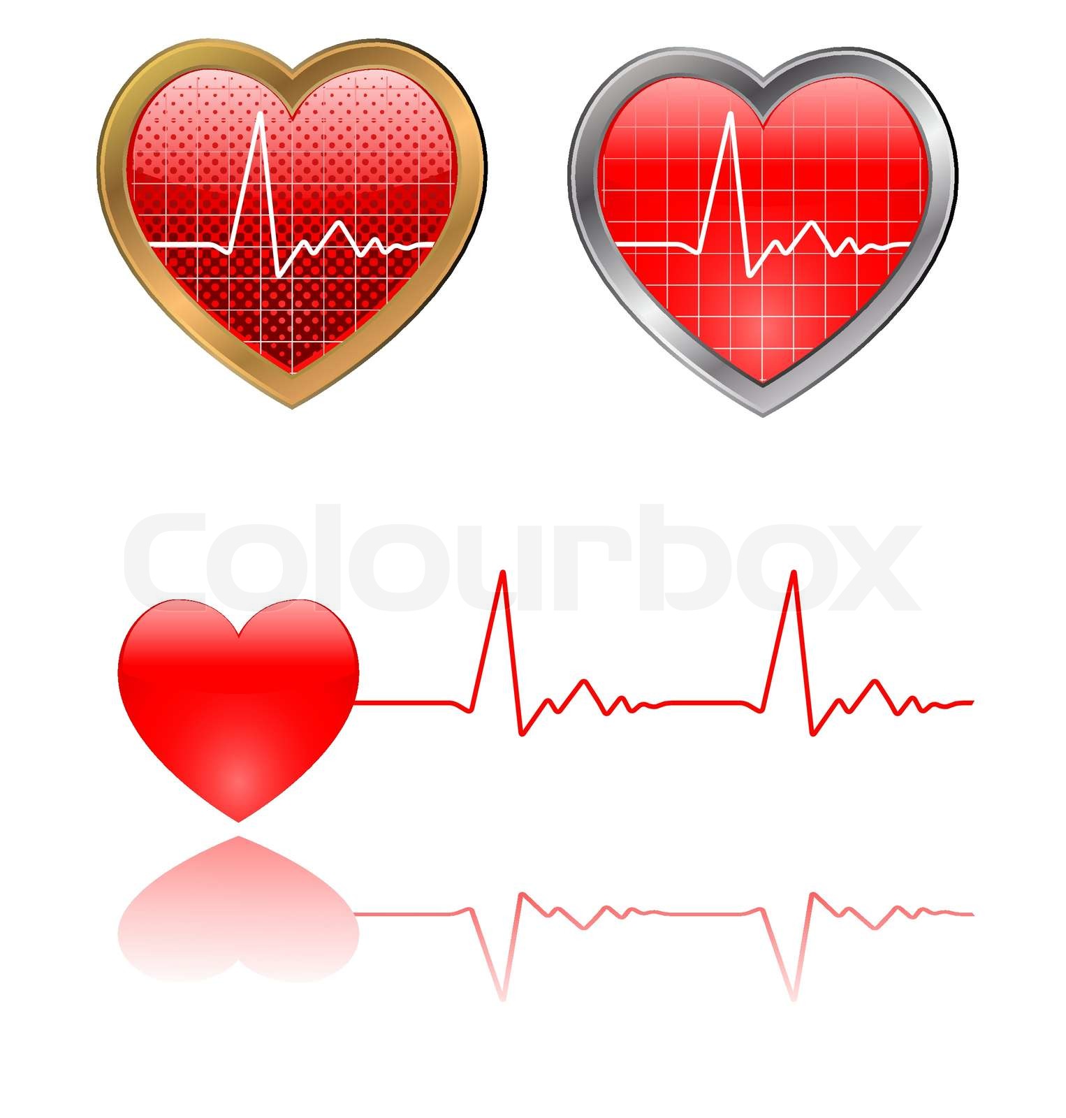 vector heart beats graph | Stock vector | Colourbox