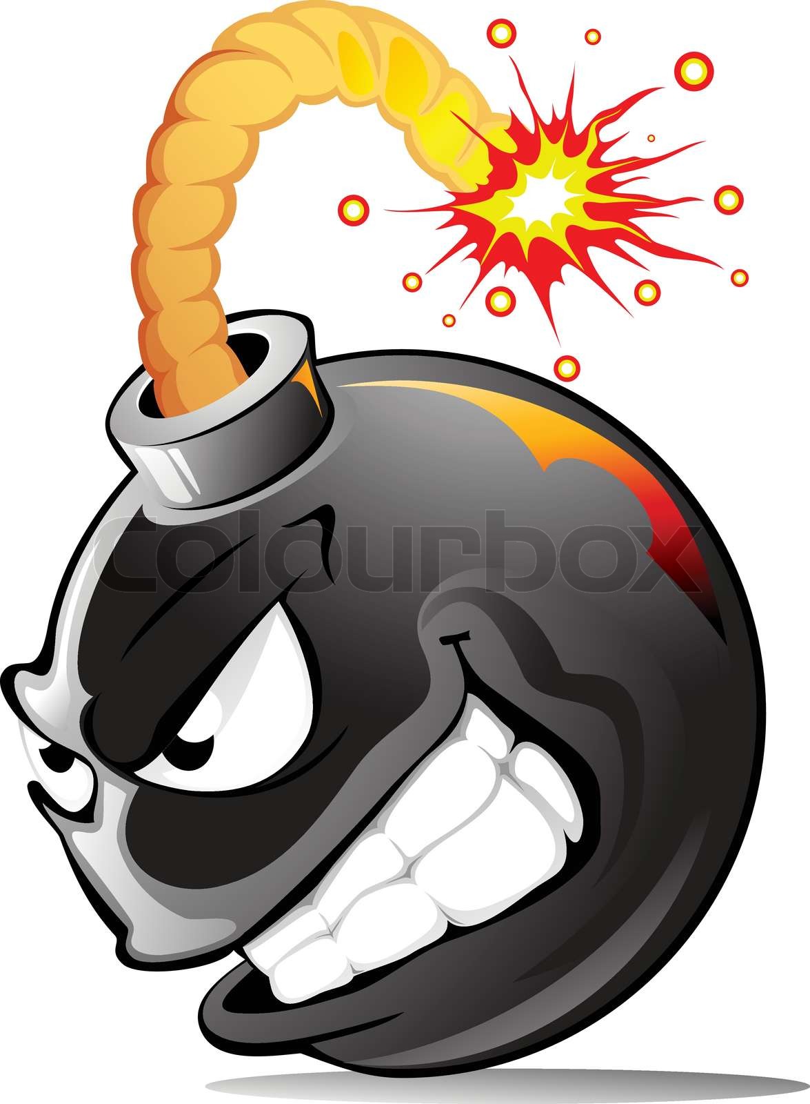 Very evil cartoon bomb ready to explode! | Stock vector | Colourbox