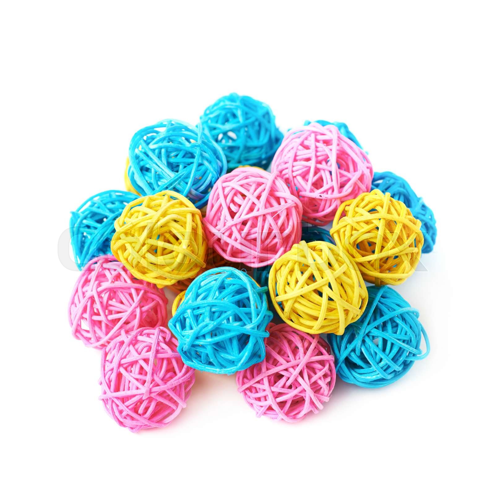 Pile of straw balls isolated | Stock image | Colourbox