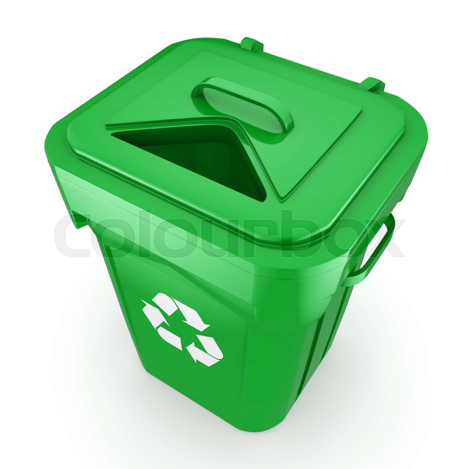 Green recycling Bin Stock image Colourbox