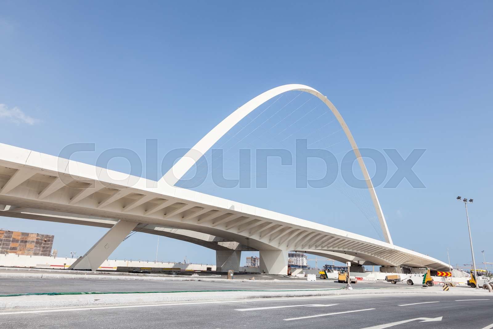 Contemporary new bridge in Lusail, Qatar Stock image Colourbox