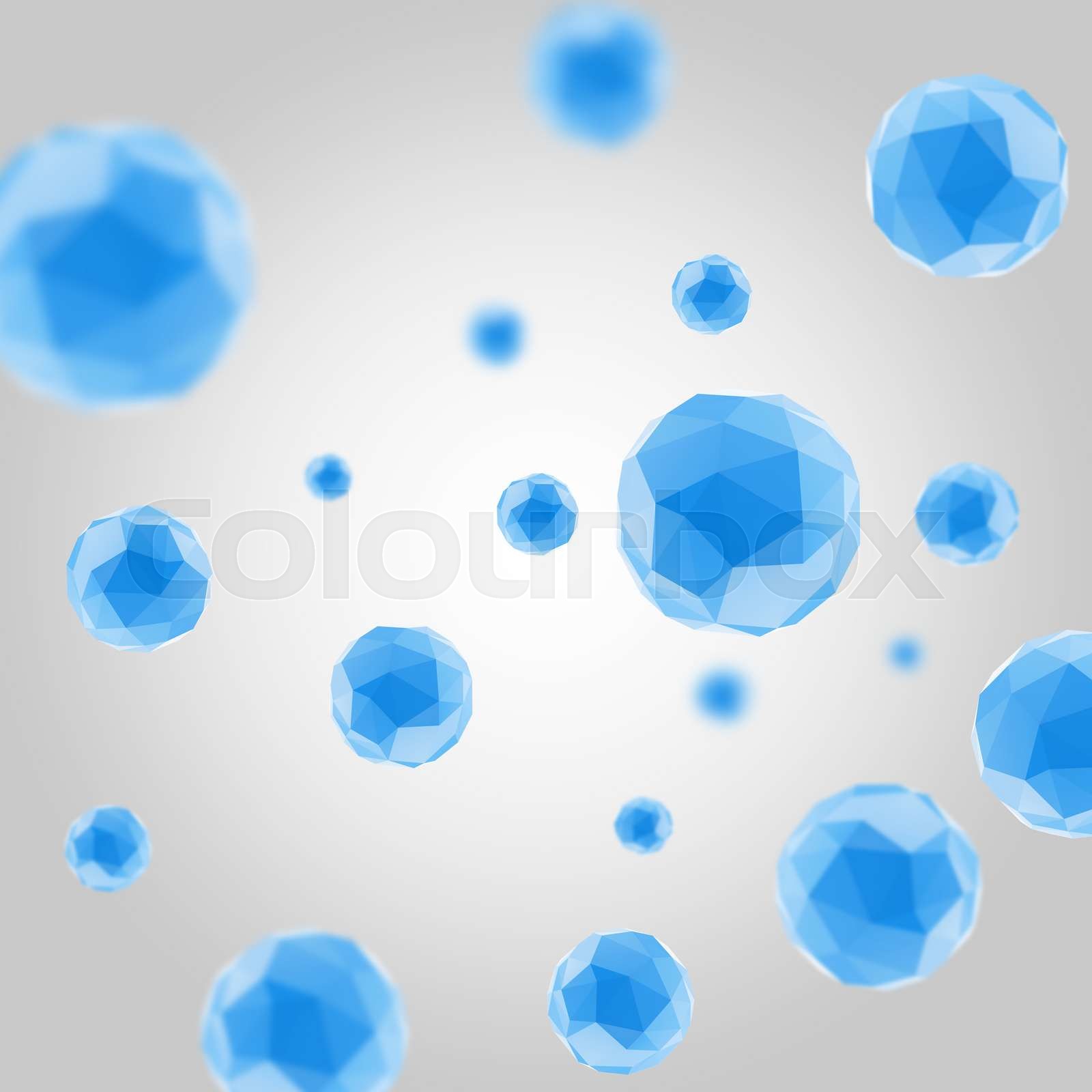 Abstract Blue Molecules Atoms Polygon Stock Image Colourbox