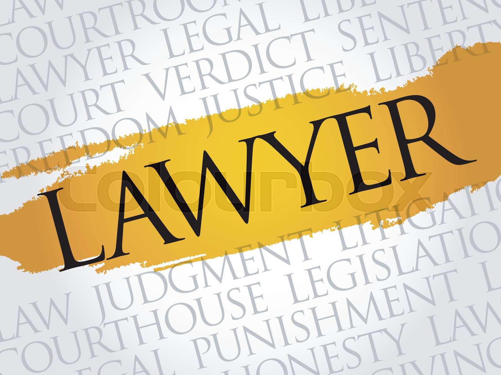 Lawyer word cloud Stock vector Colourbox