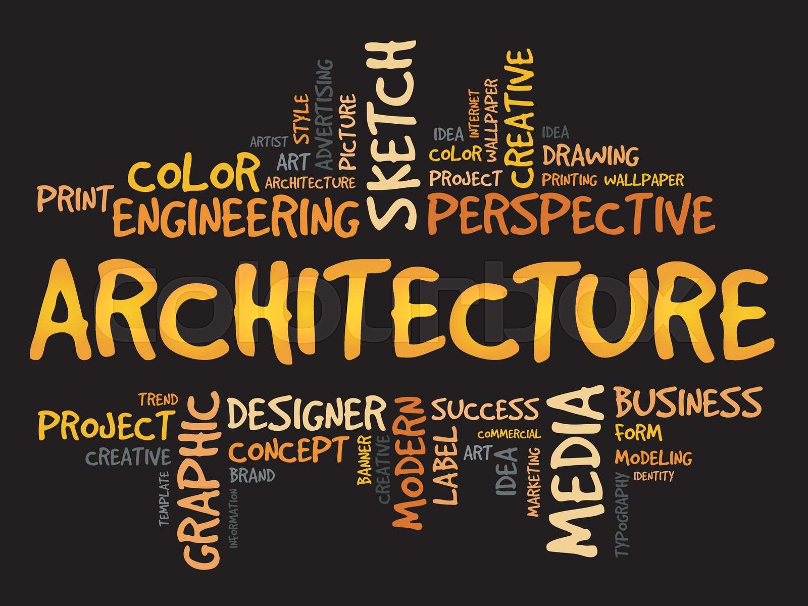 Architecture word cloud Stock vector Colourbox