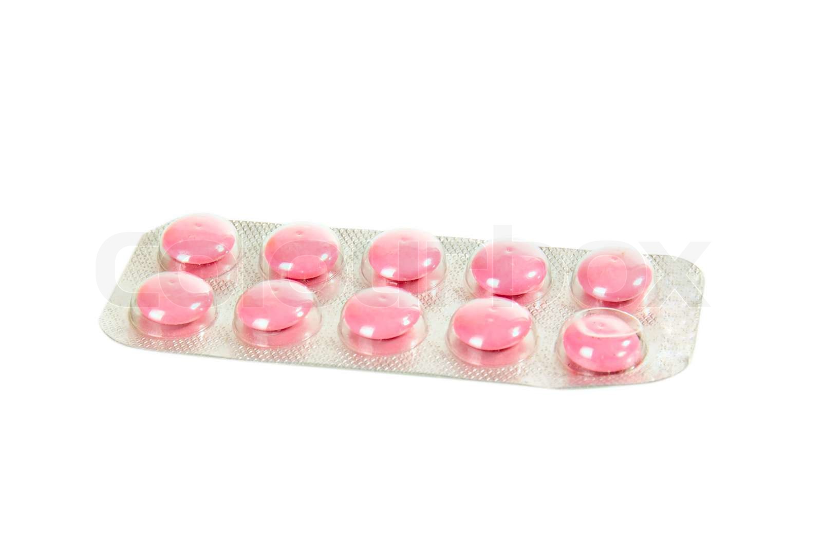 Package Mit Rosa Tabletten Auf Dem Wei en Stock Bild Colourbox Package Mit Rosa Tabletten Auf Dem Wei en Stock Bild Colourbox