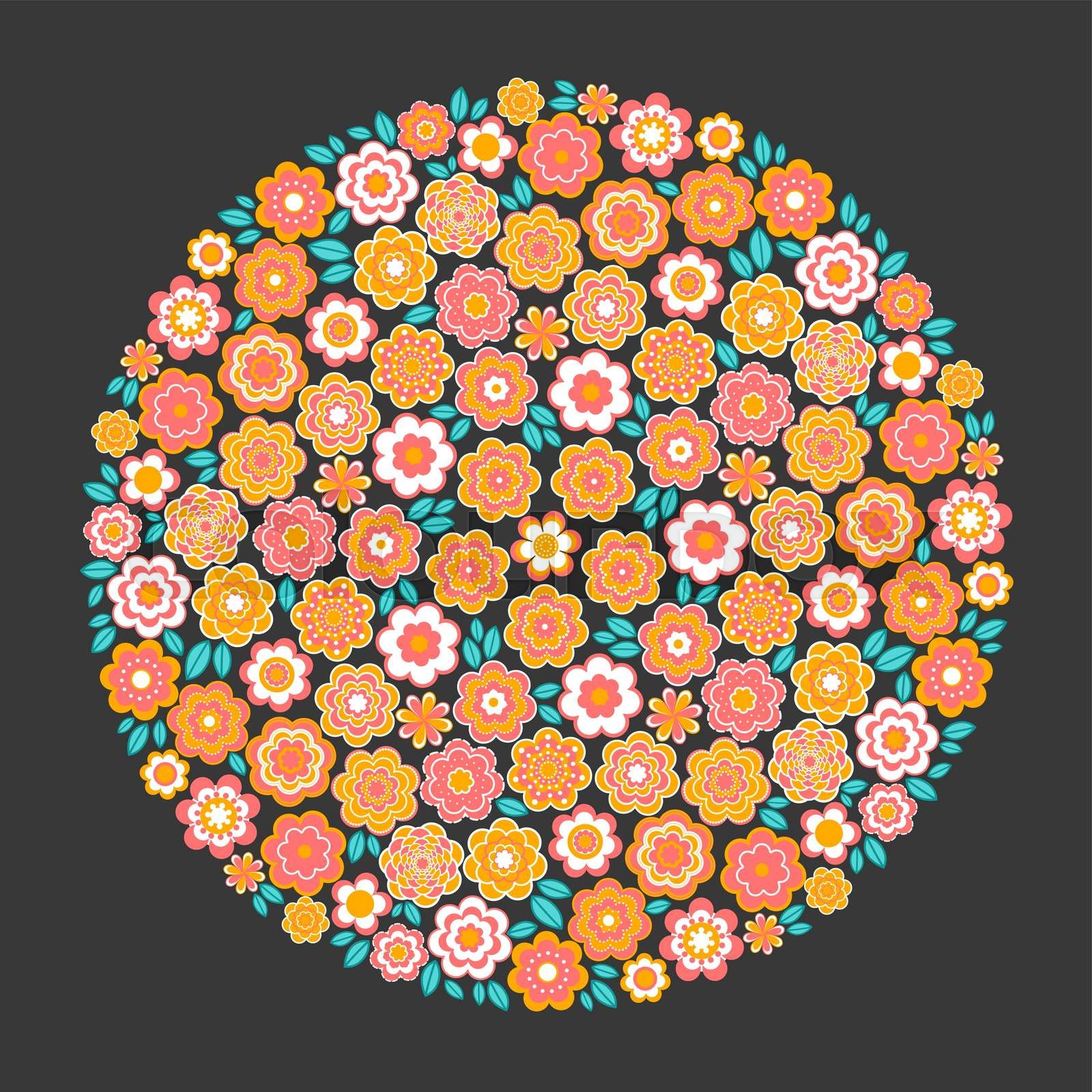 Vector Circle of Flower Stock vector Colourbox
