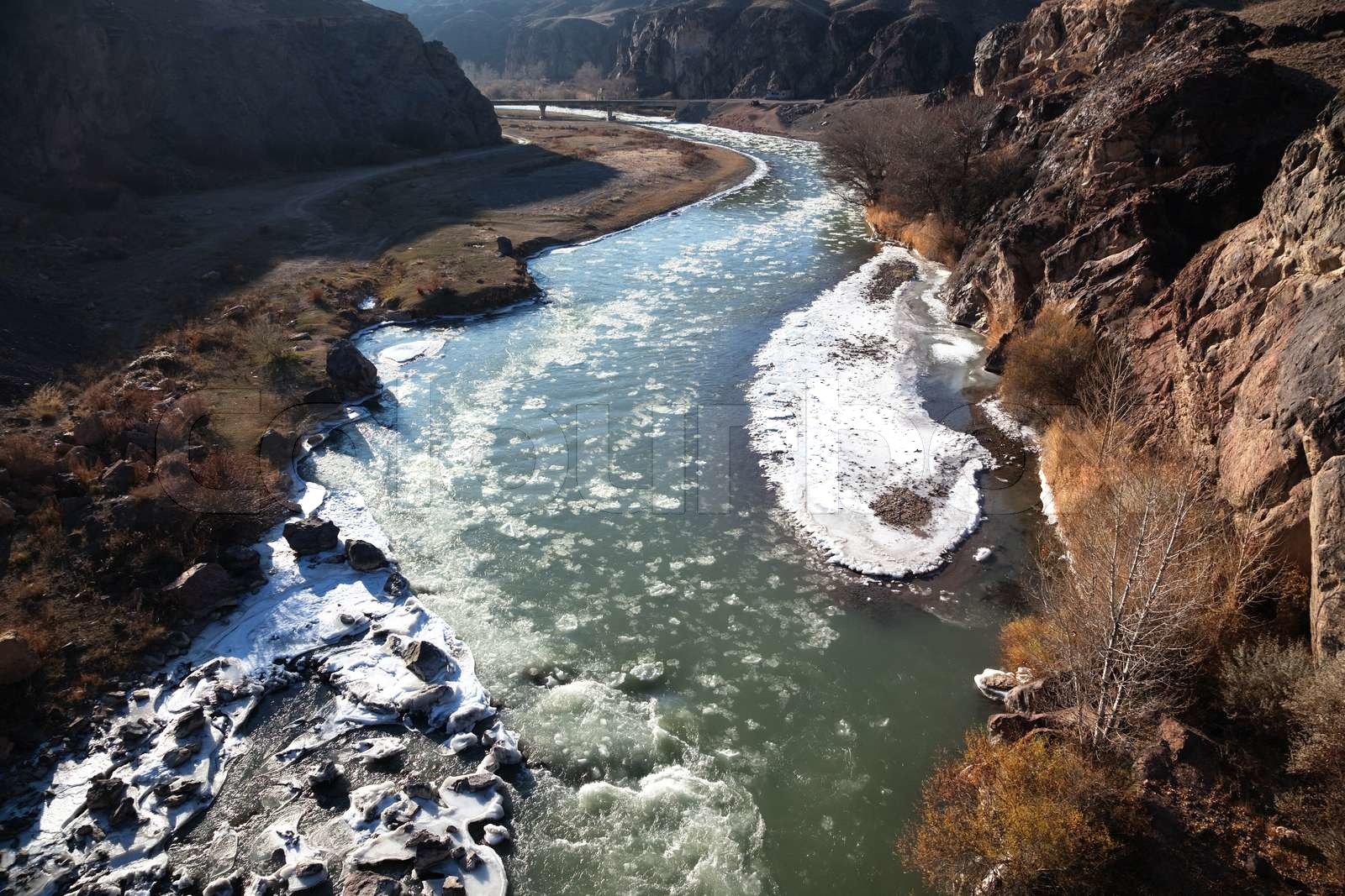 Charyn Fluss und Canyons in Kasachstan Stock Bild Colourbox