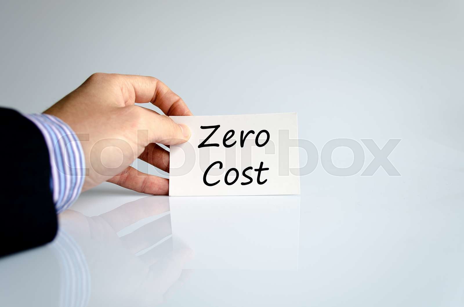 Zero cost text concept Stock image Colourbox