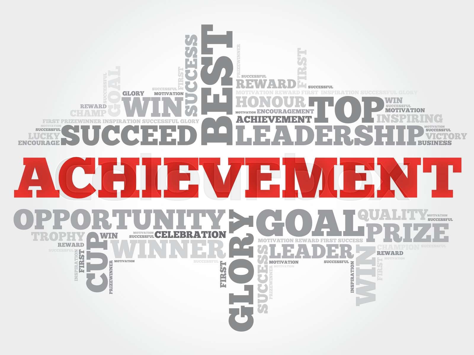 Achievement word cloud | Stock vector | Colourbox