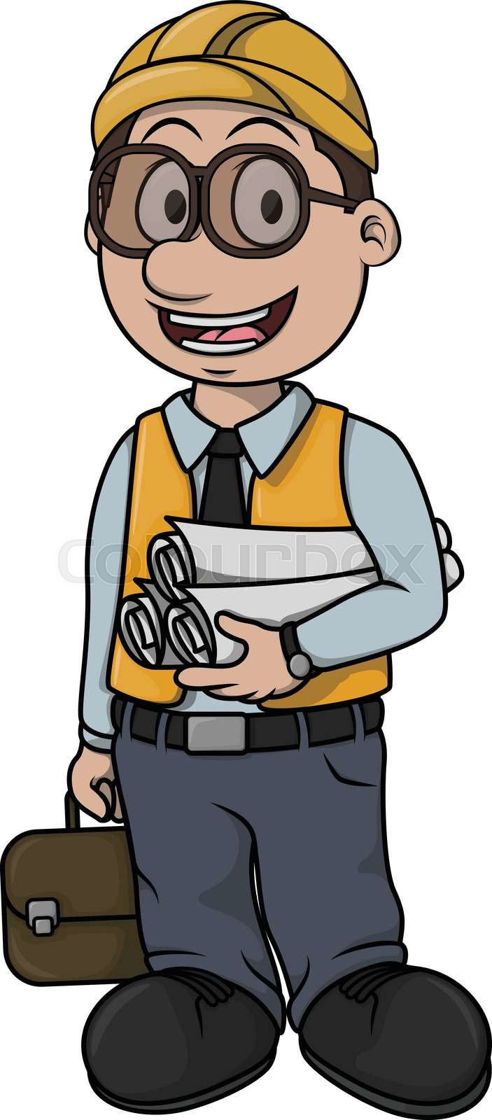 Architect boy cartoon illustration design | Stock vector | Colourbox
